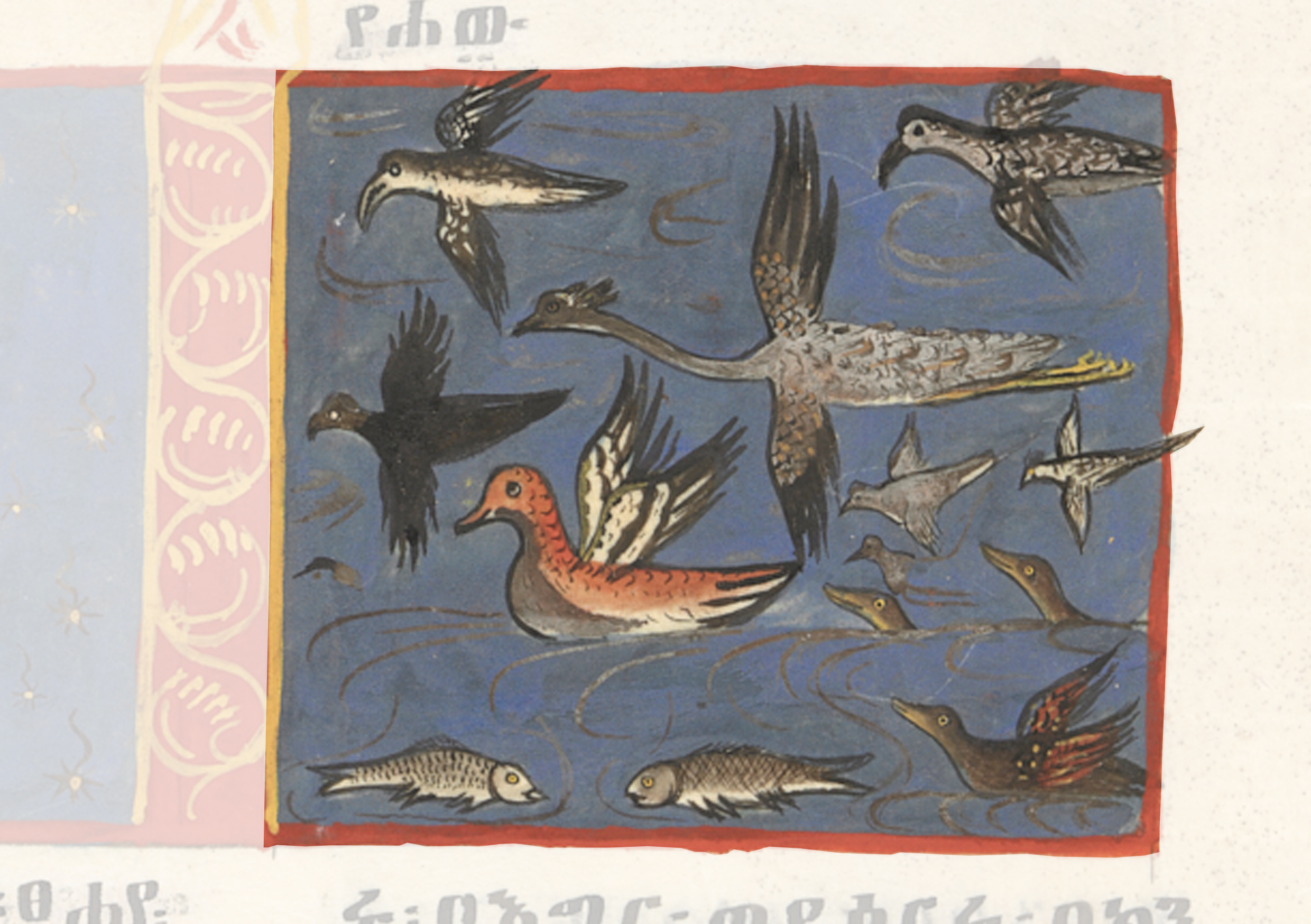 Painting Of Birds Flying In The Sky