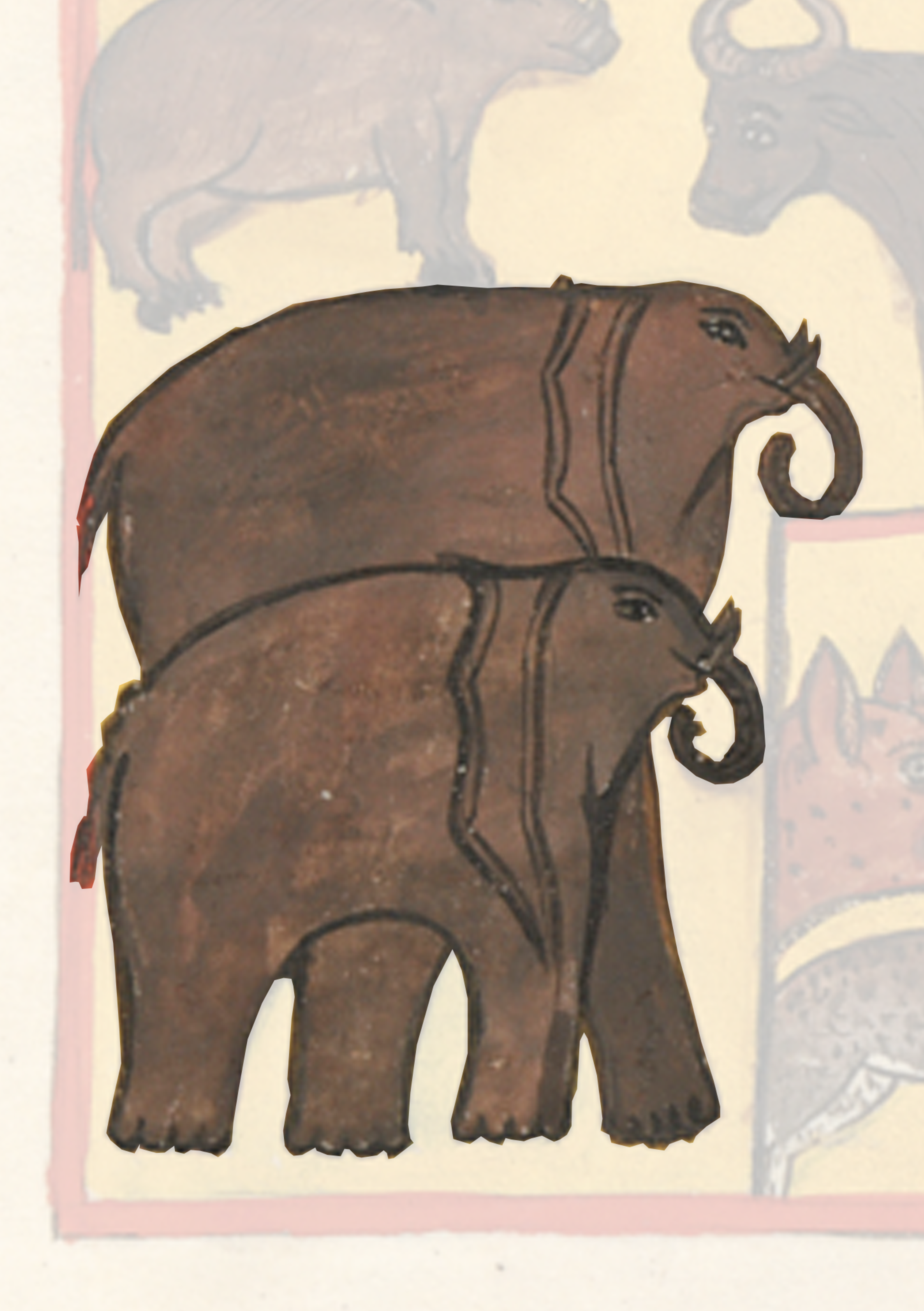 Painting Of An Elephant And A Cat