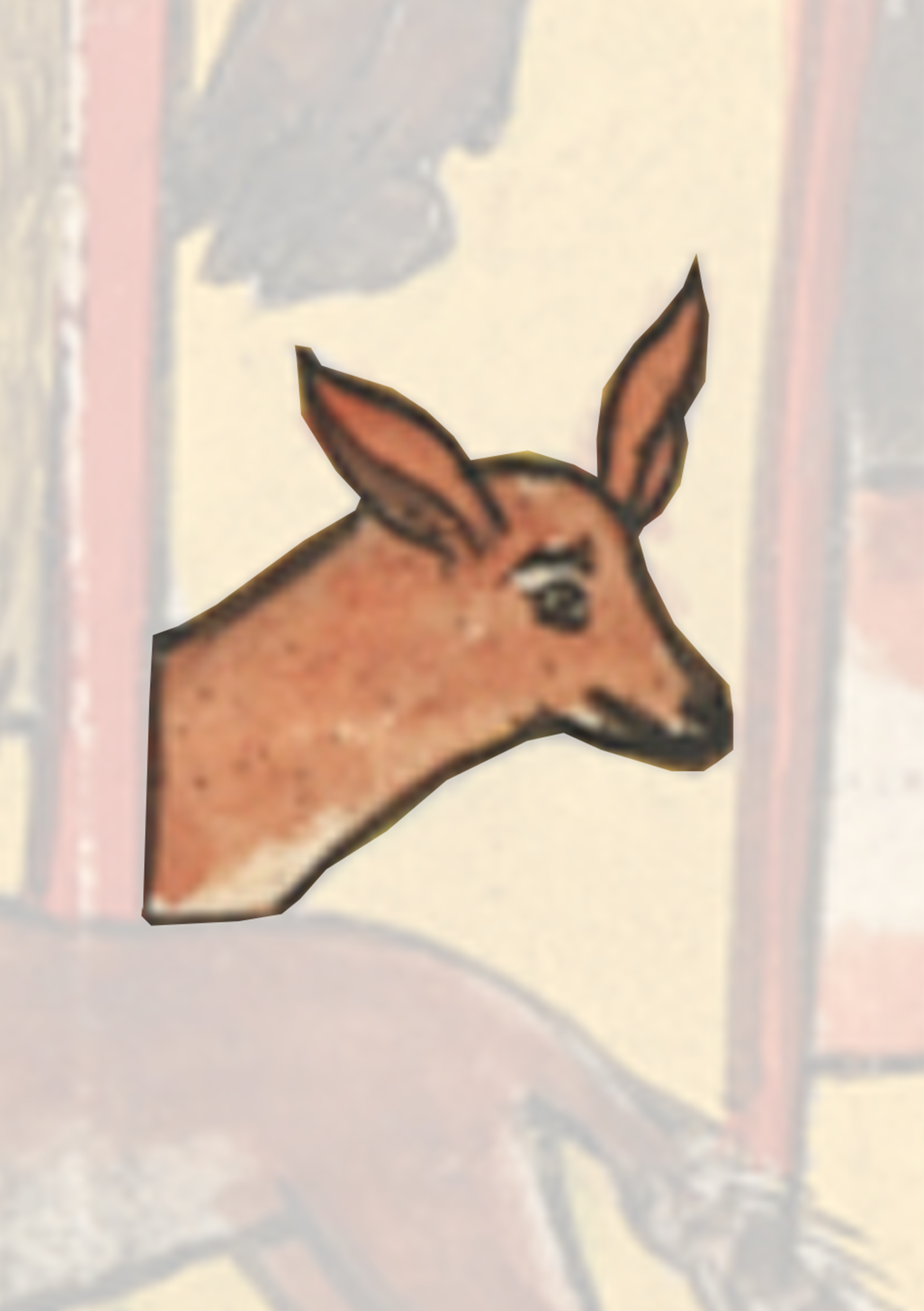 Deer Is Standing In Front Of A Wall