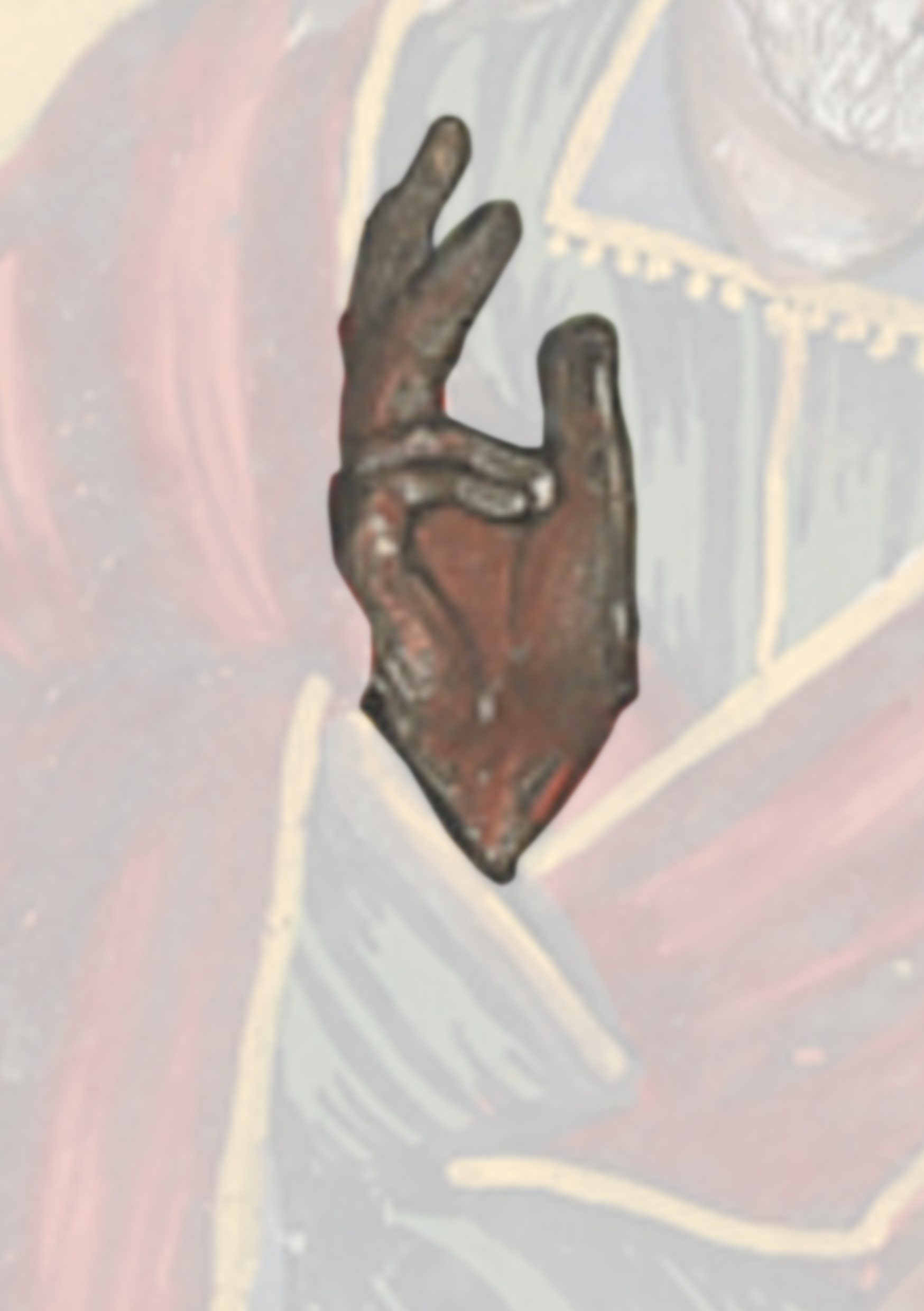Painting Of A Hand With A Red Scarf