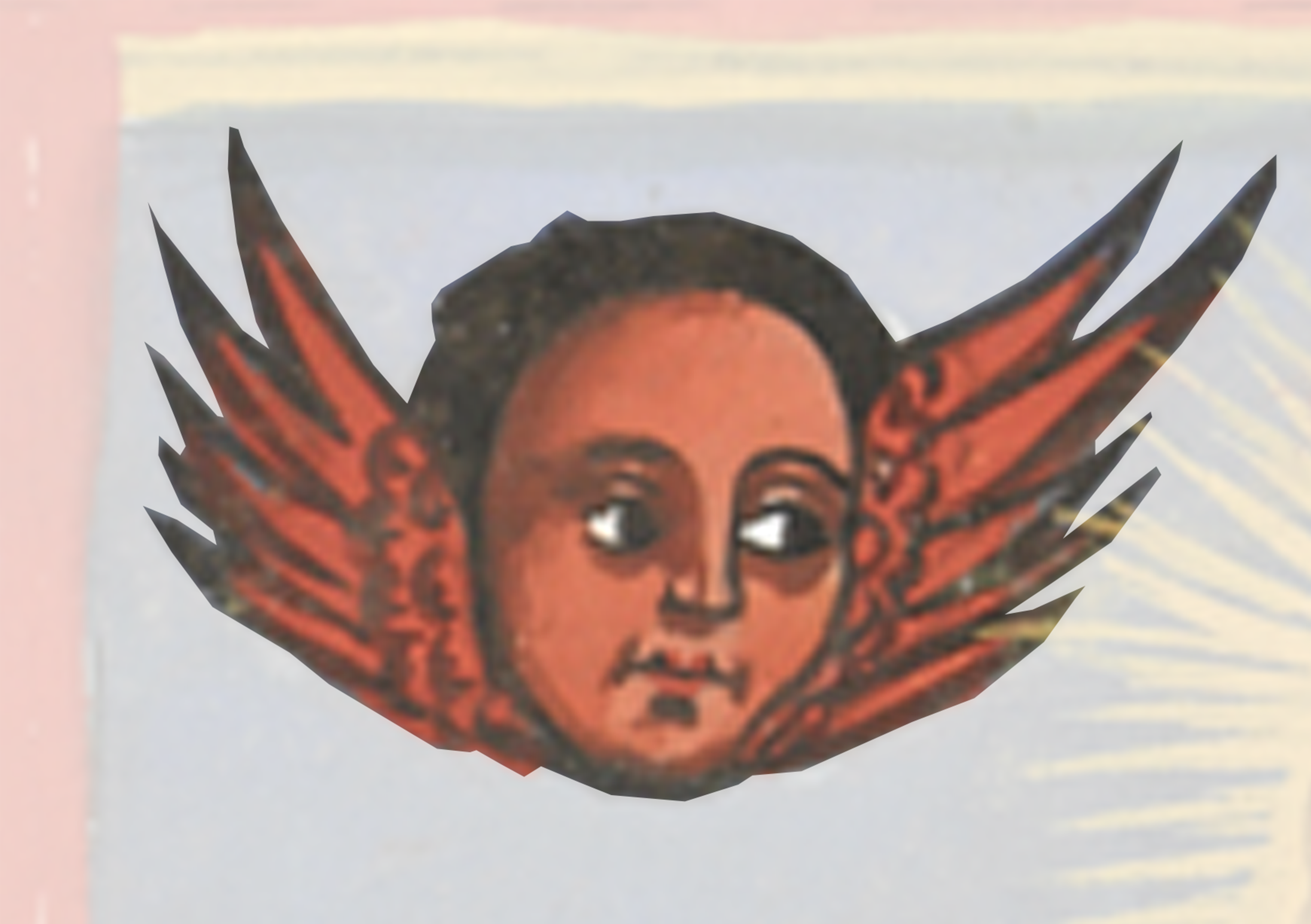 Drawing Of A Face With Wings