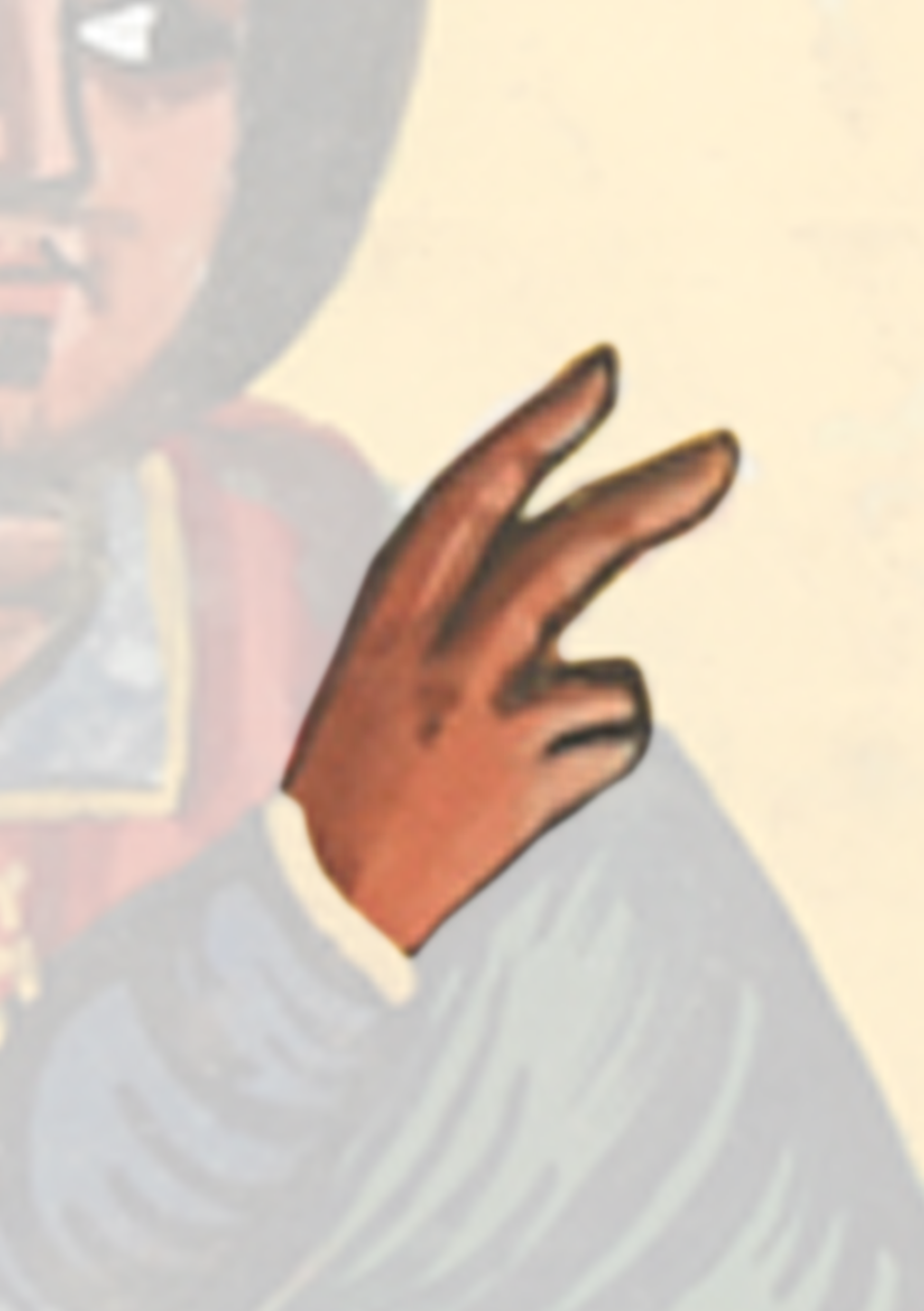 Painting Of A Man With A Hand Up