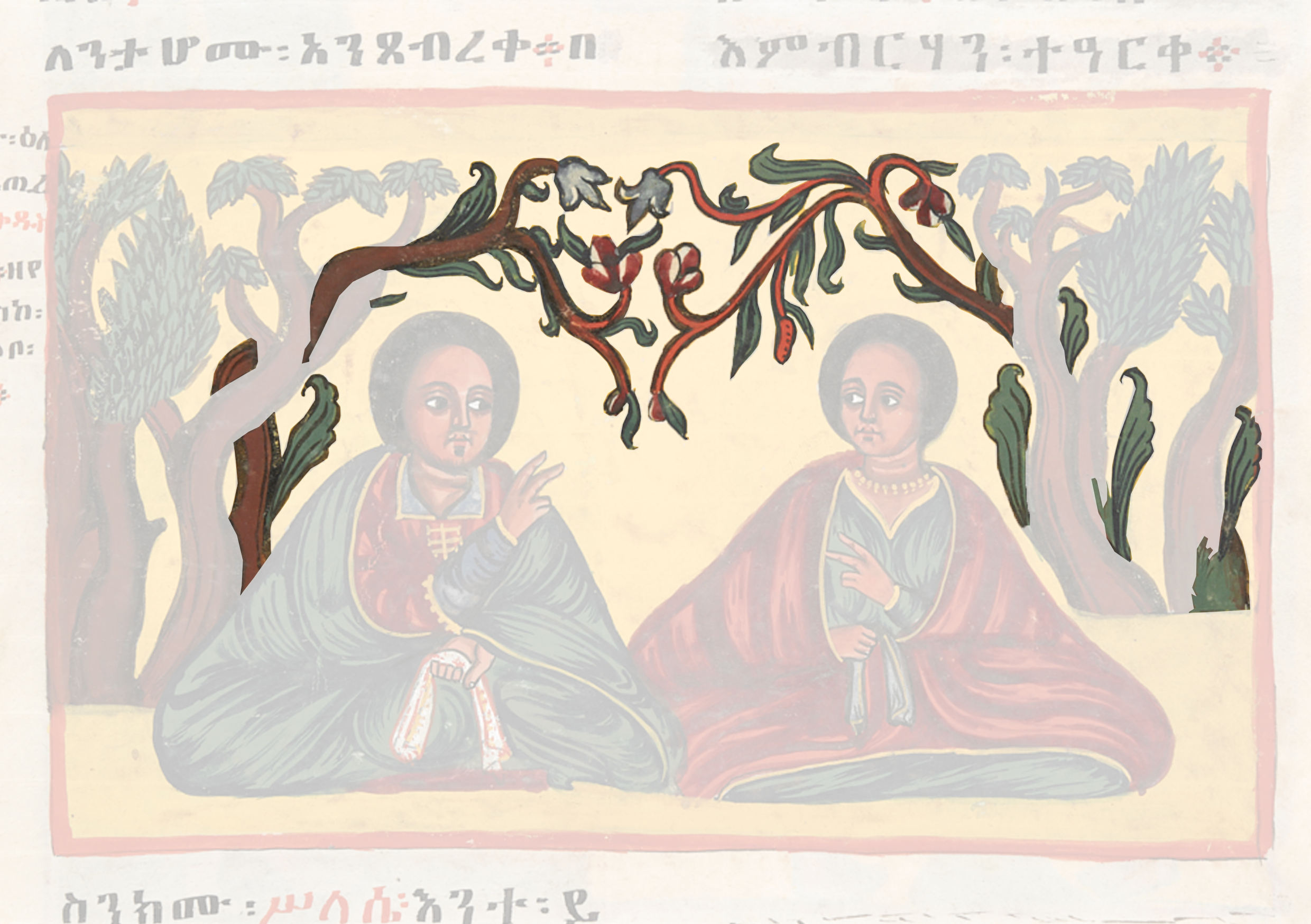 Painting Of Two Women Sitting In A Forest