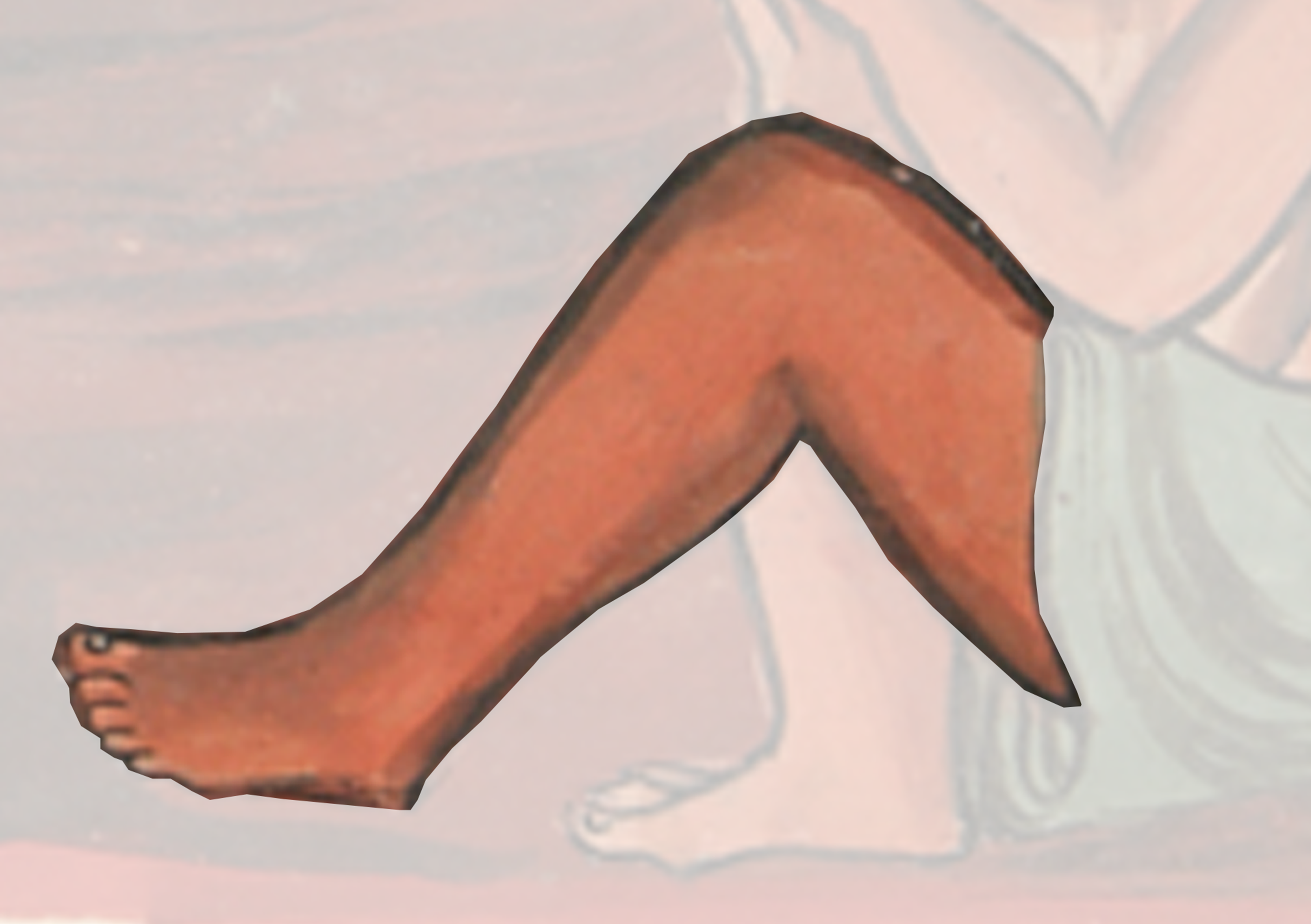 Woman Sitting On A Bed With Her Feet Up