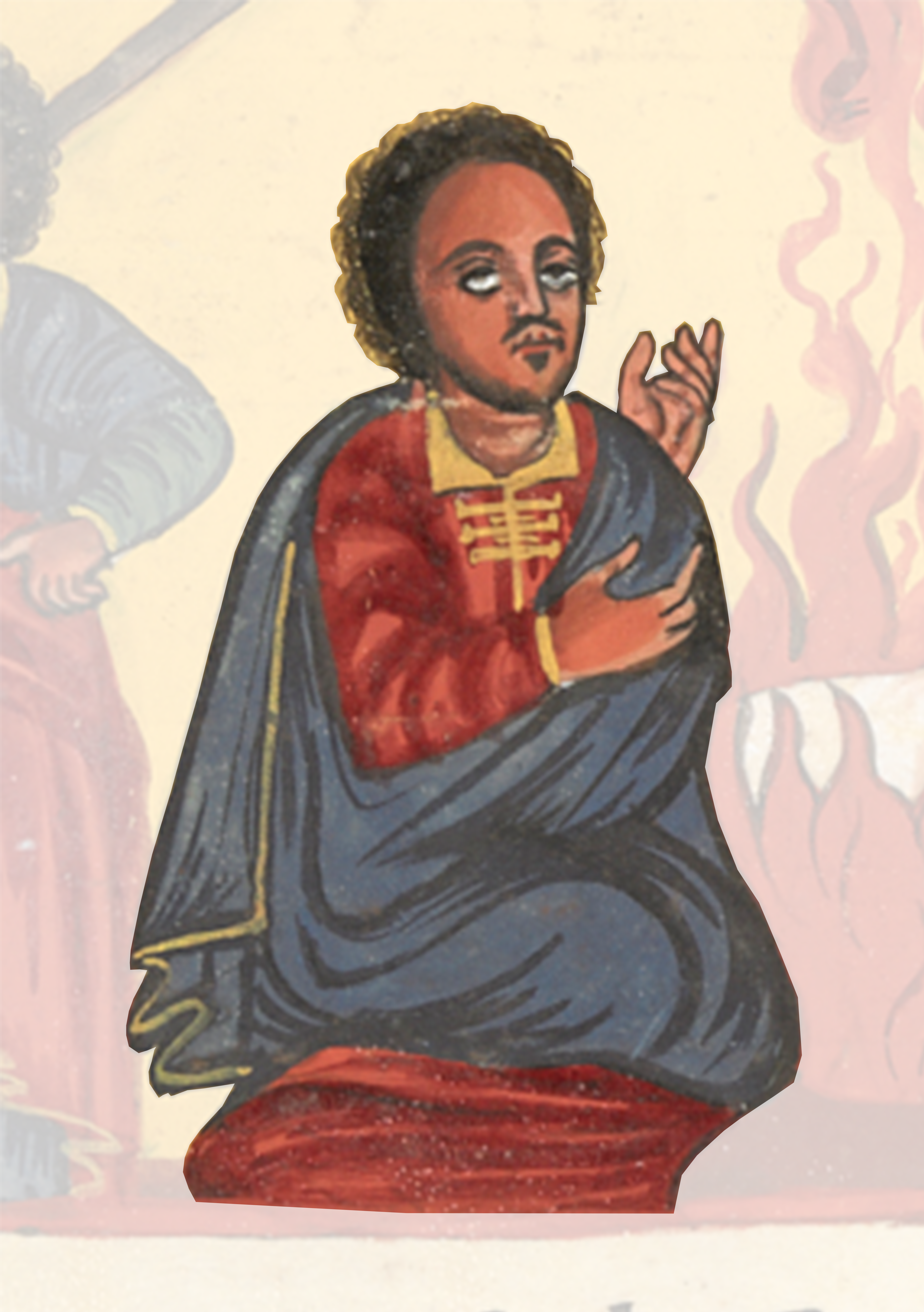 Painting Of A Man Sitting On A Table