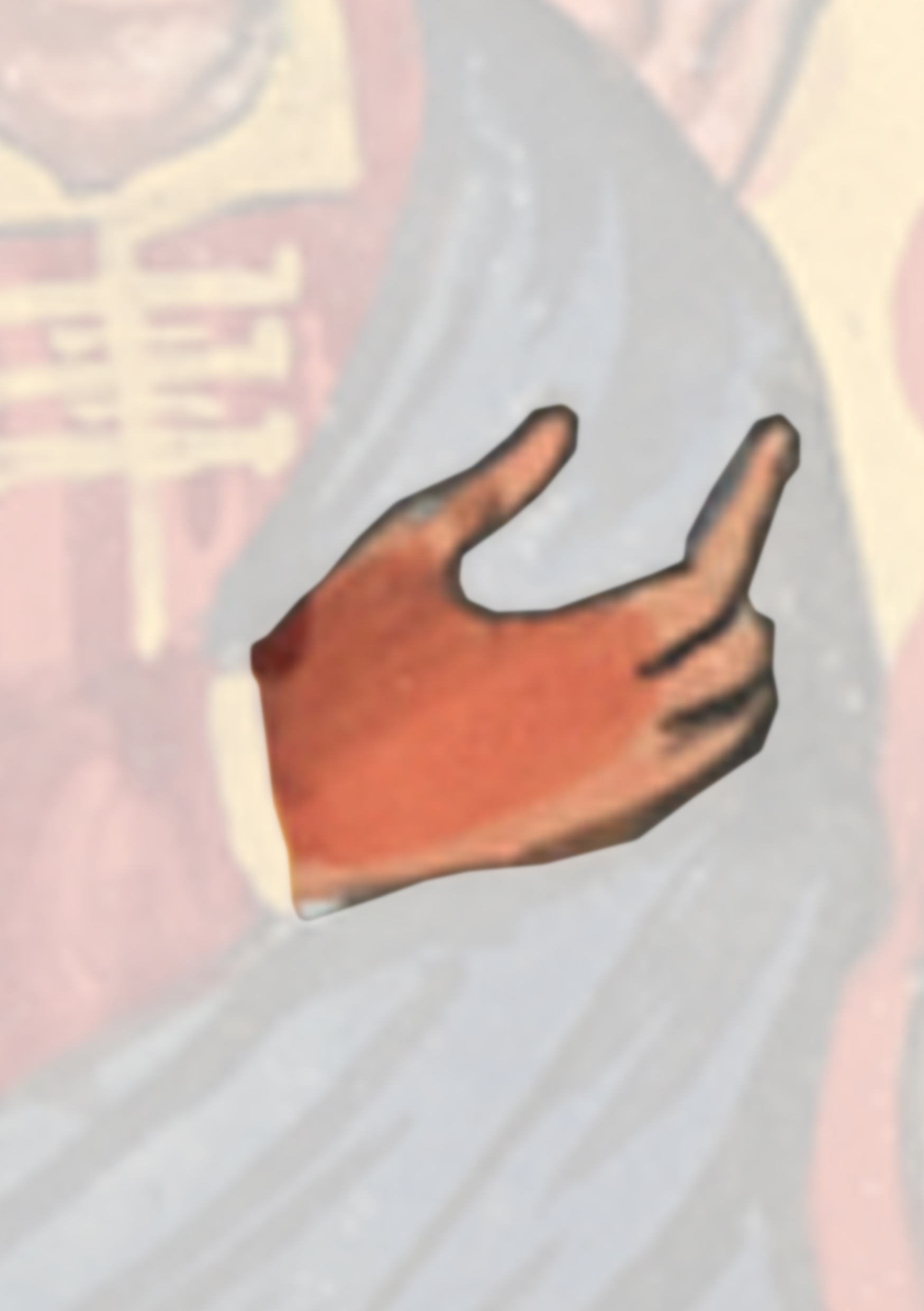 Hand Is Shown In The Middle Of A Painting