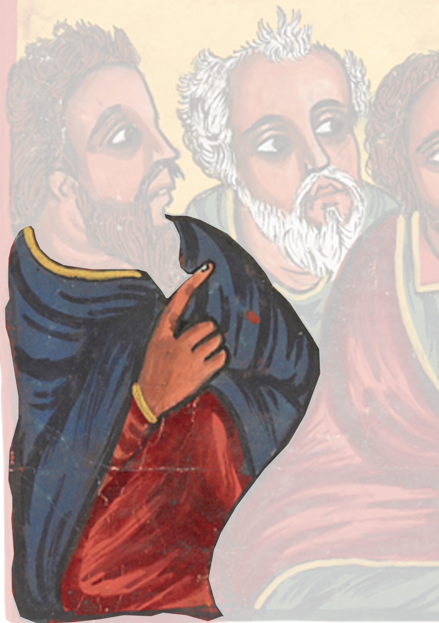 Painting Of Three Men With One Holding A Child