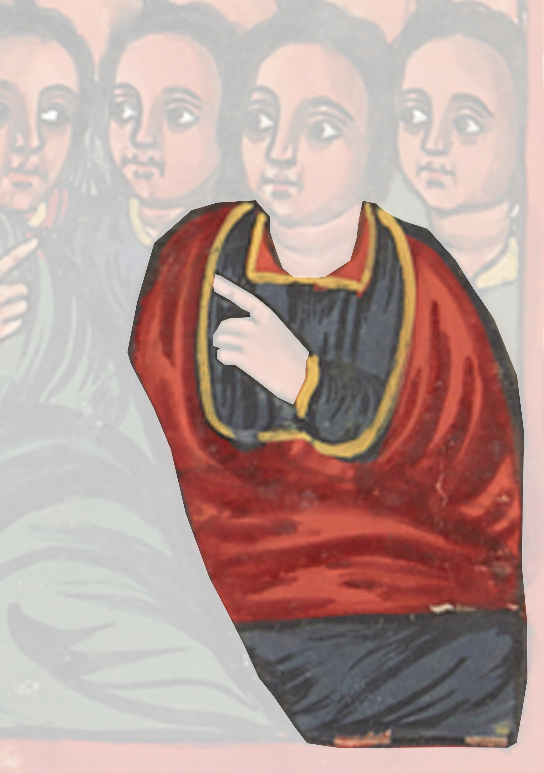 Painting Of A Woman Pointing At A Group Of People
