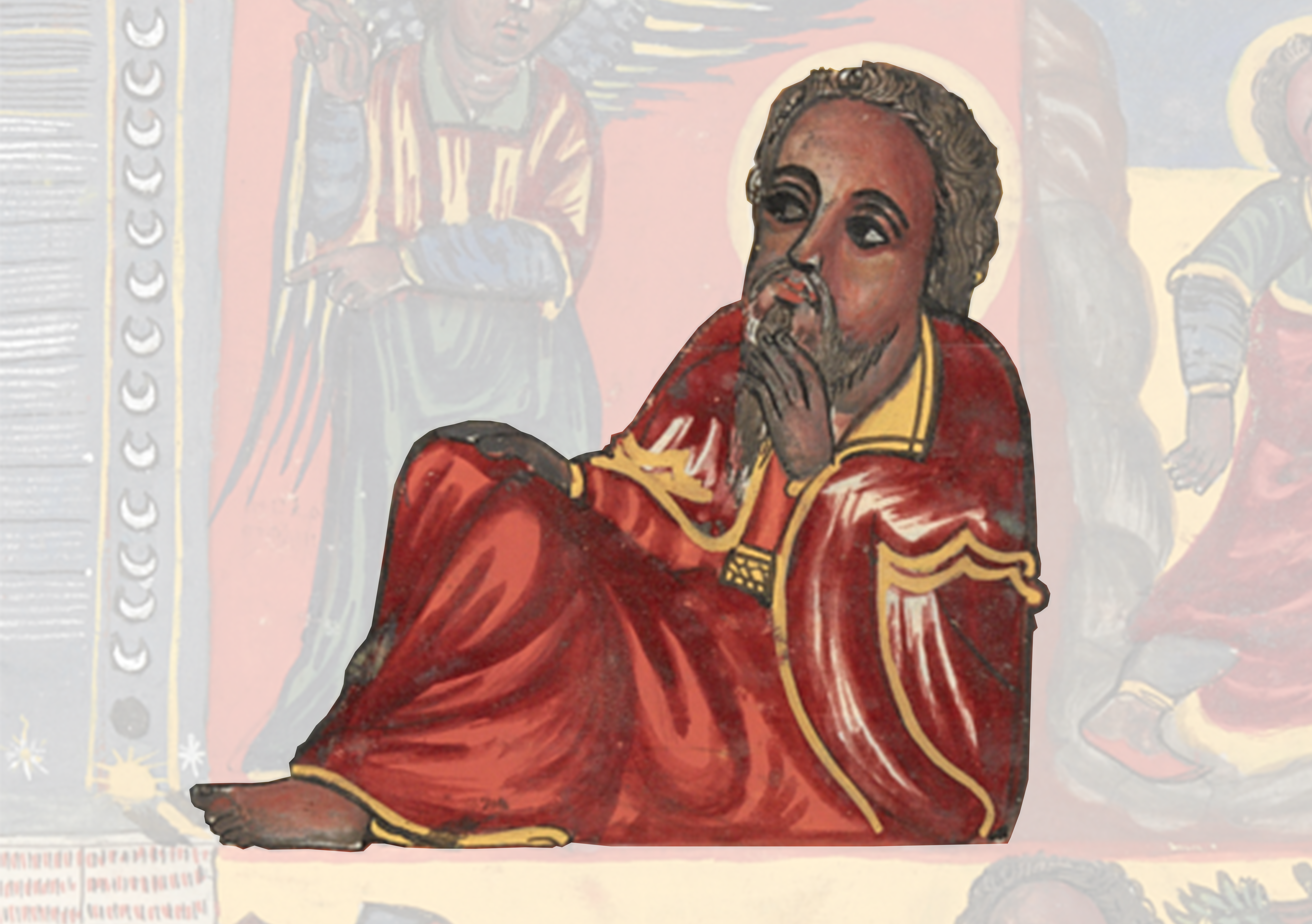 Painting Of A Man Sitting On A Table