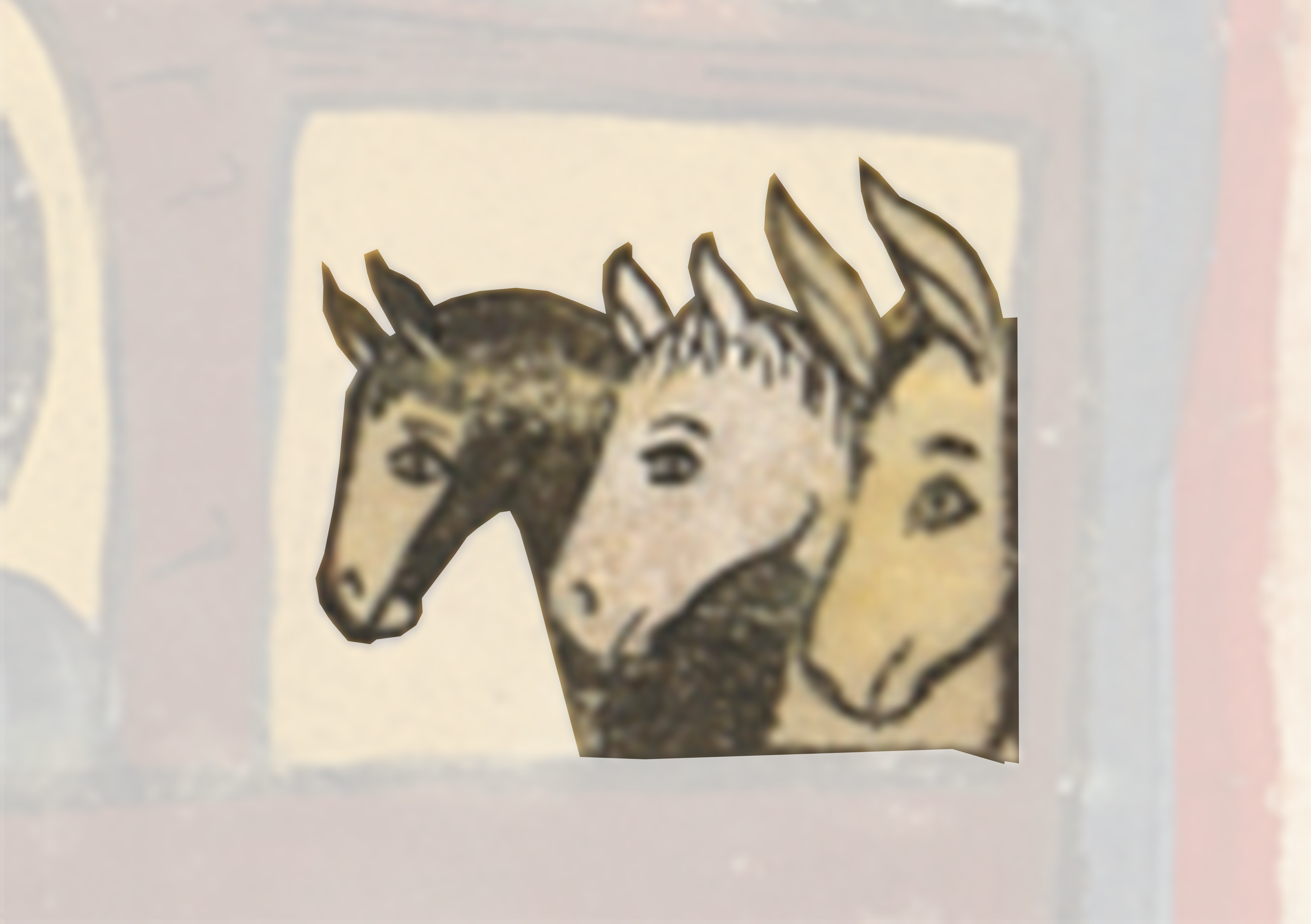 Painting Of Two Horses In A Red Frame