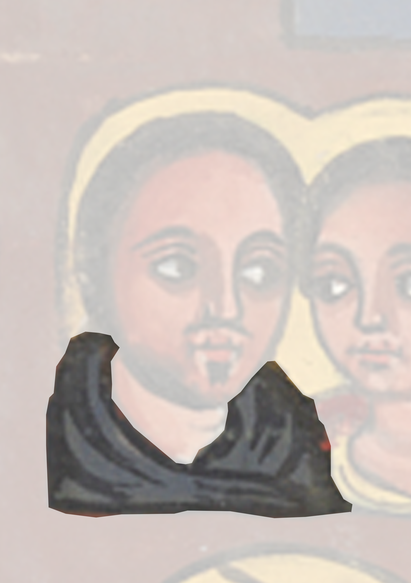 Painting Of Two People With A Cross