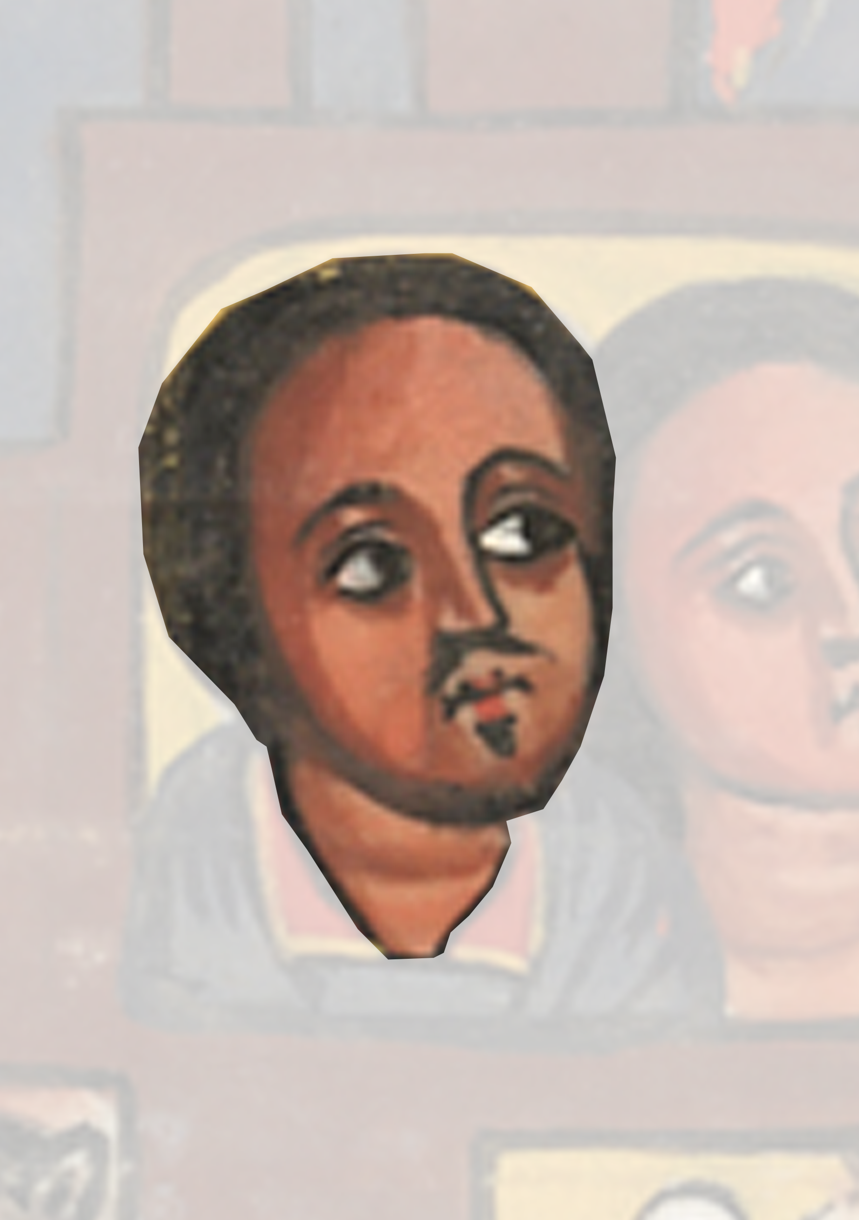 Painting Of A Woman With A Man In The Background