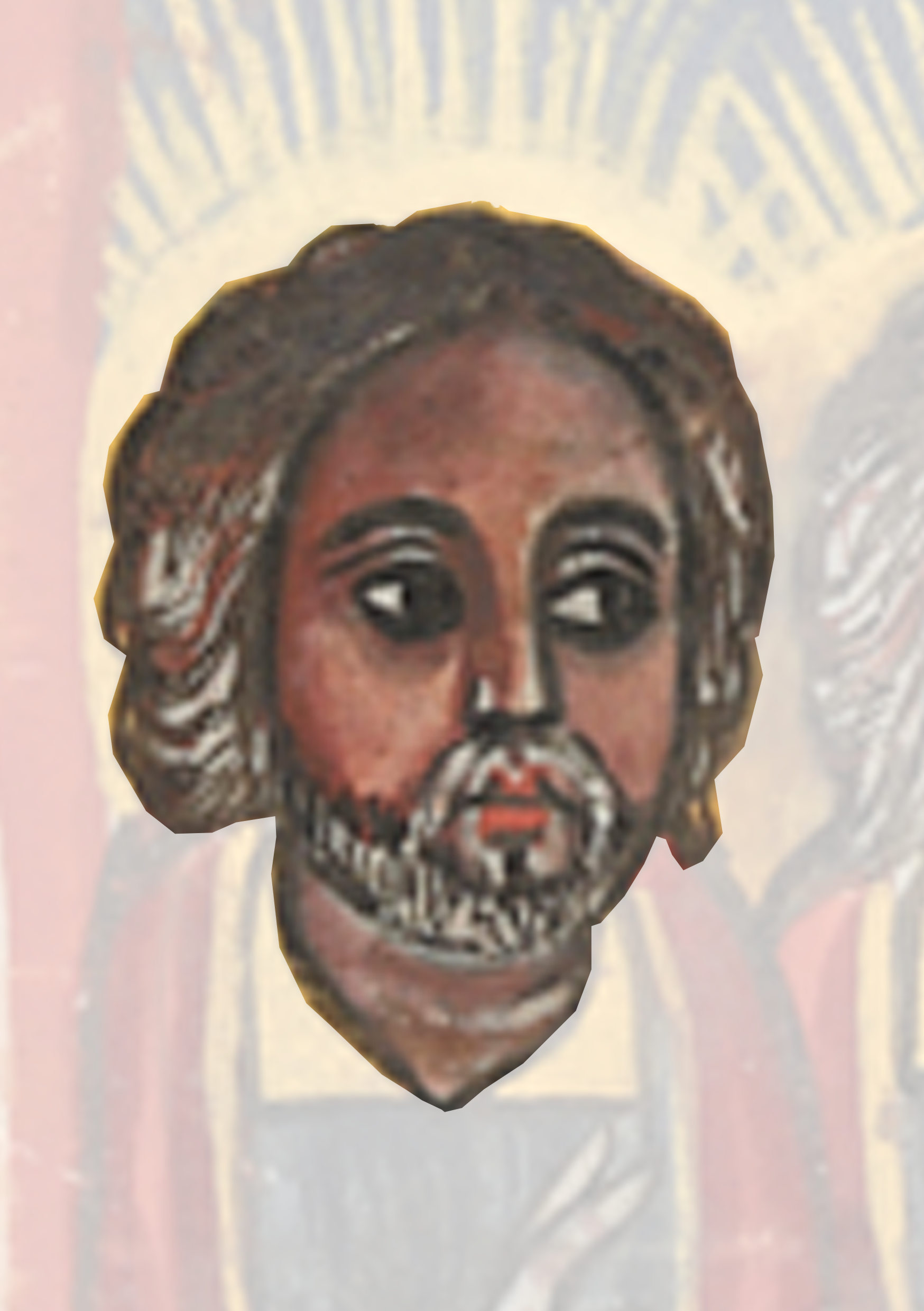 Painting Of A Man With A Beard And A Cross