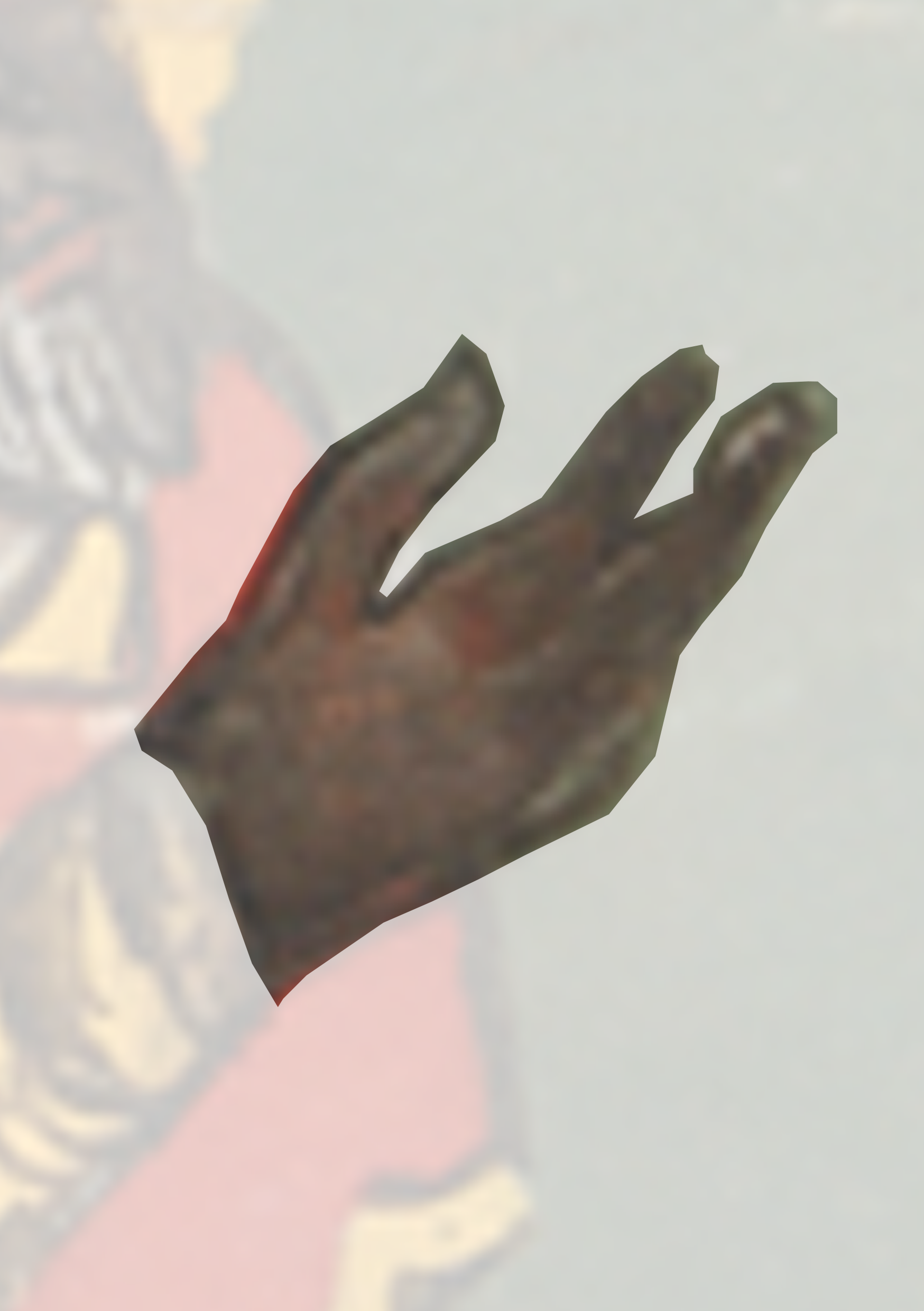 Hand With A Red And Yellow Design On It
