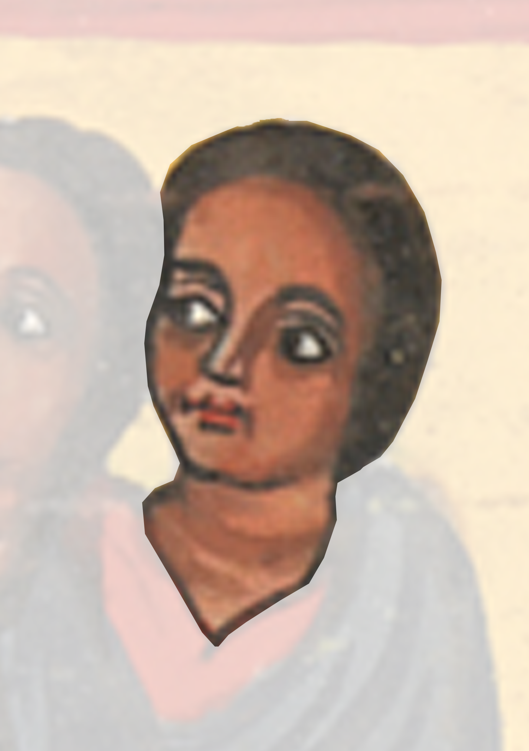 Painting Of A Woman With A Black Hair