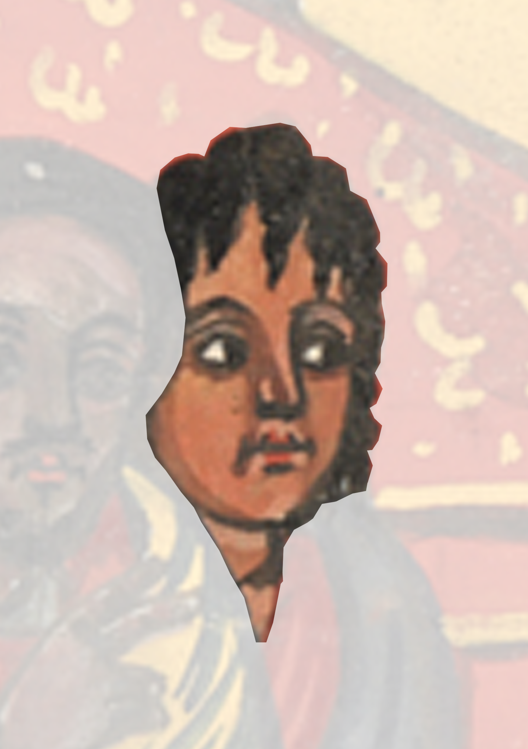 Painting Of A Woman With A Man In The Background