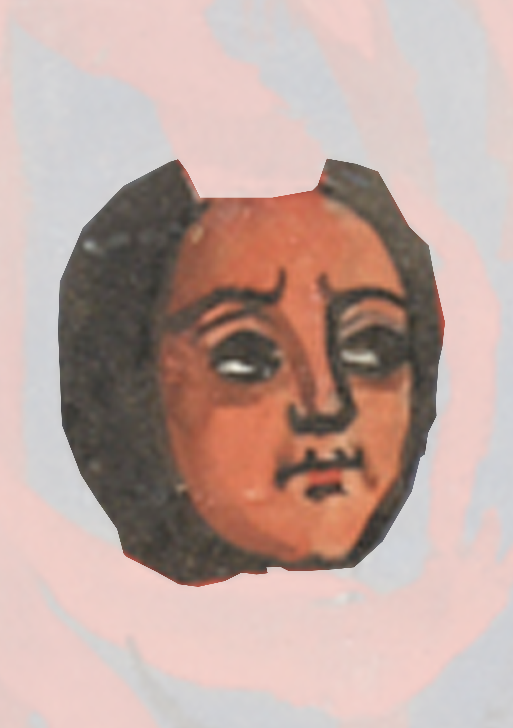 Painting Of A Woman S Face With A Pink Background