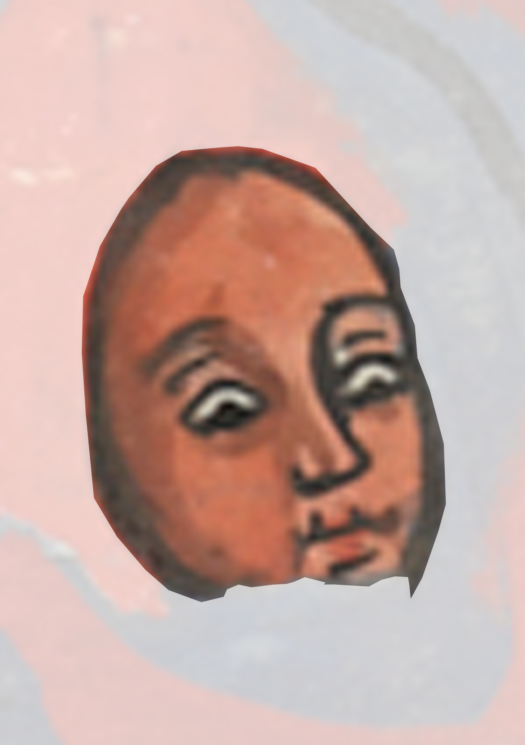 Drawing Of A Face With A Pink Background