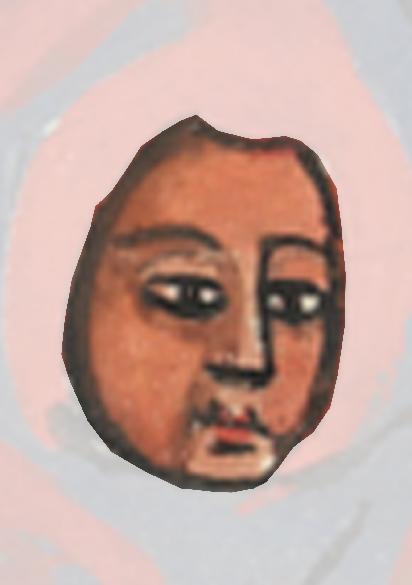 Painting Of A Woman S Face With A Pink Background