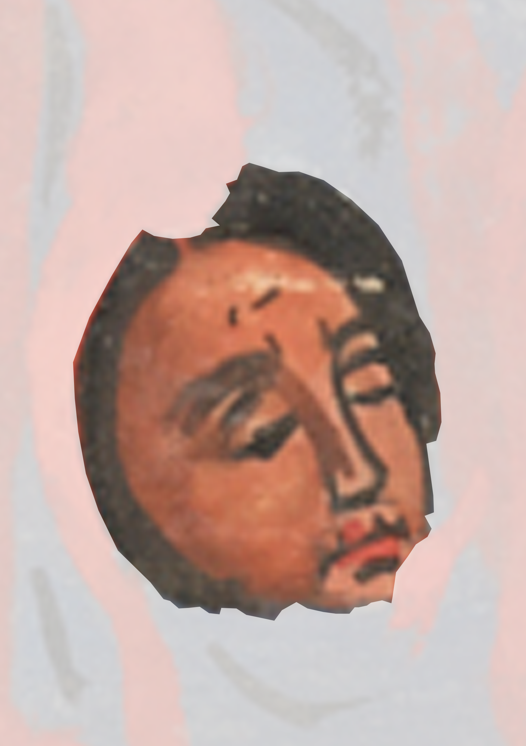 Close Up Of A Face On A Pink Background