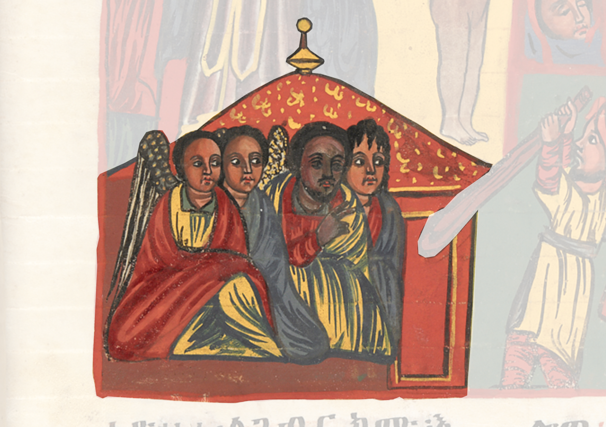 Painting Of A Group Of People In A Church