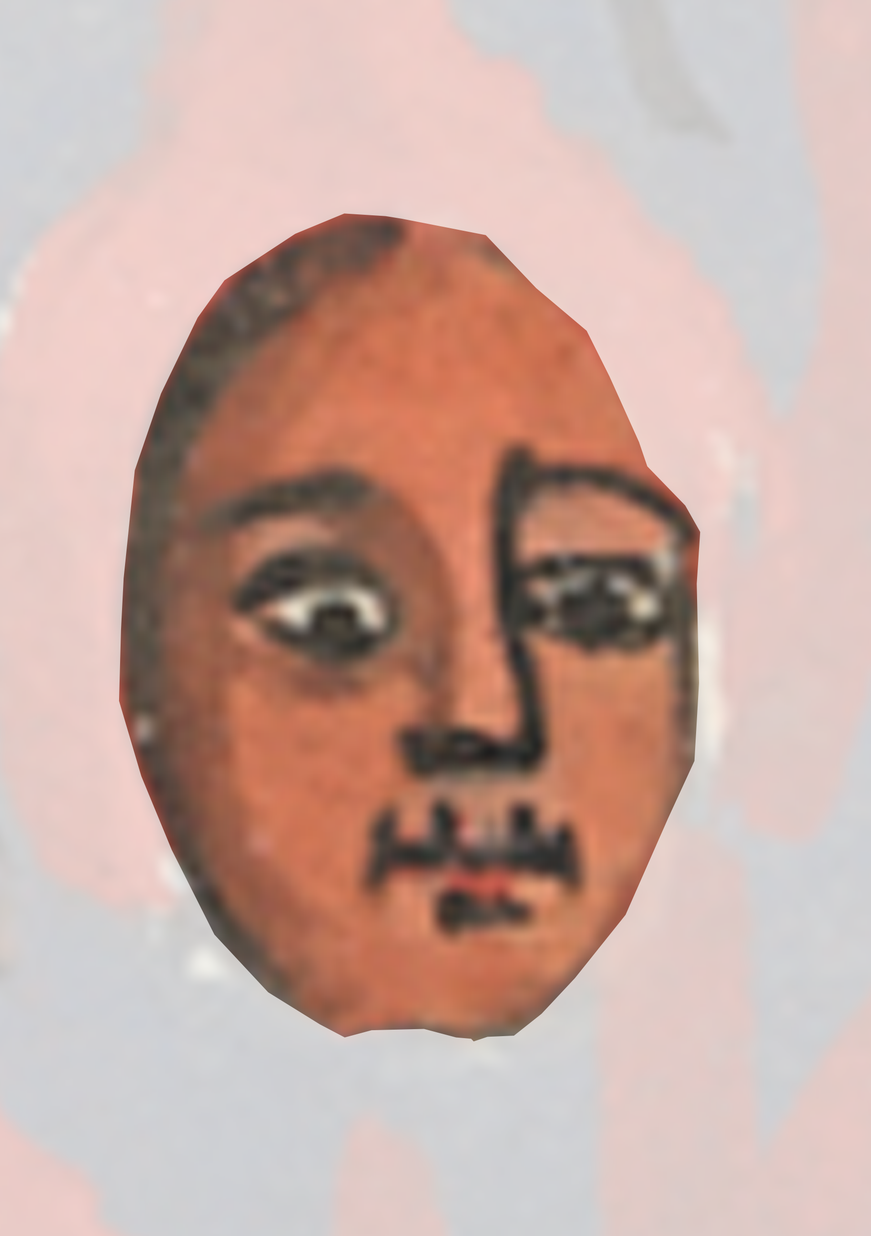 Face With A Red Background And A White Circle