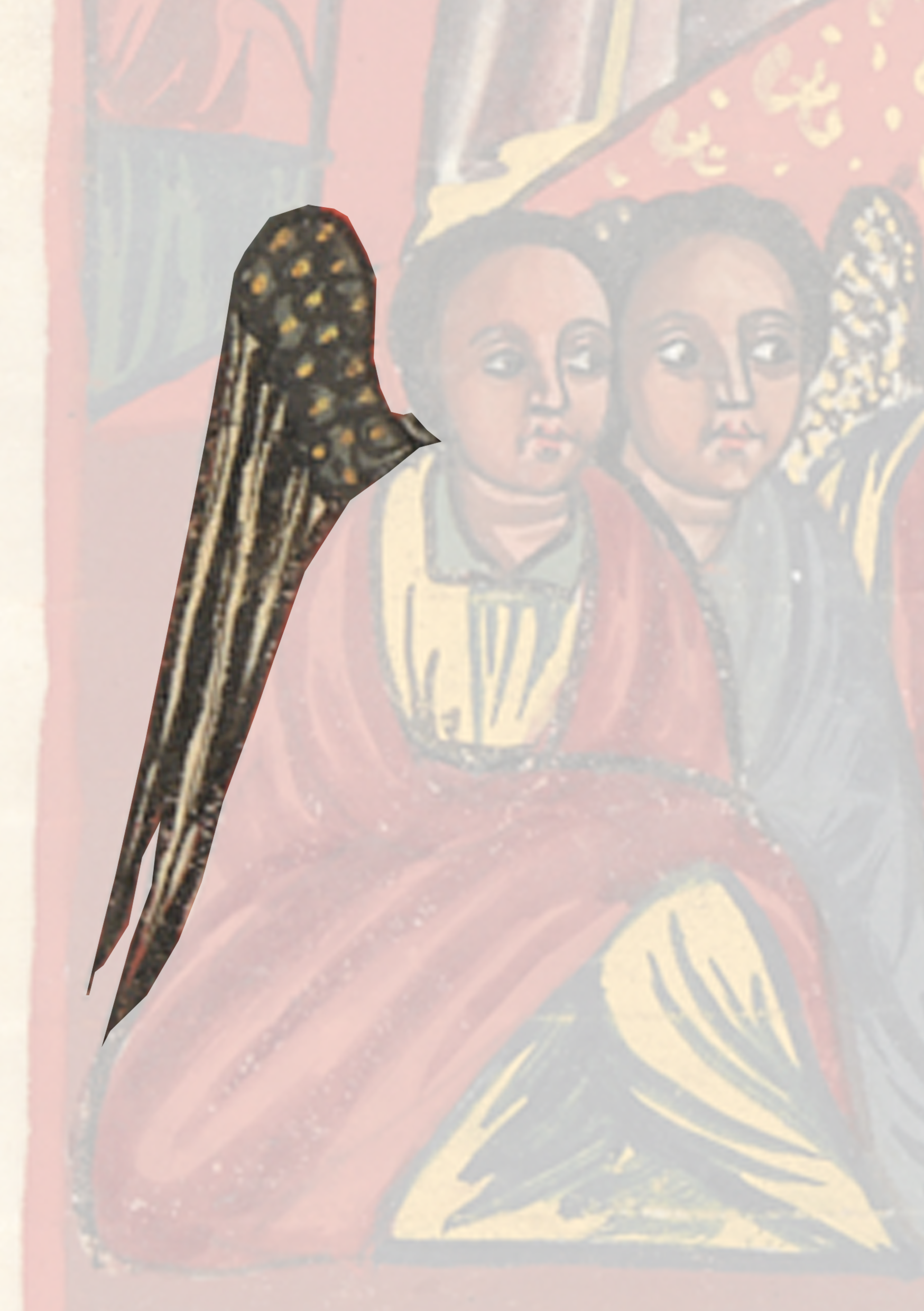 Painting Of A Bird With A Woman In The Background