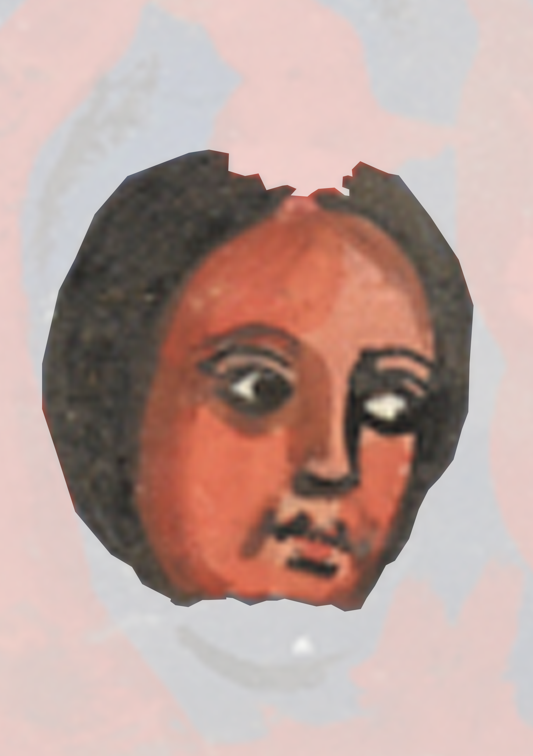 Painting Of A Woman S Face With A Black Hair
