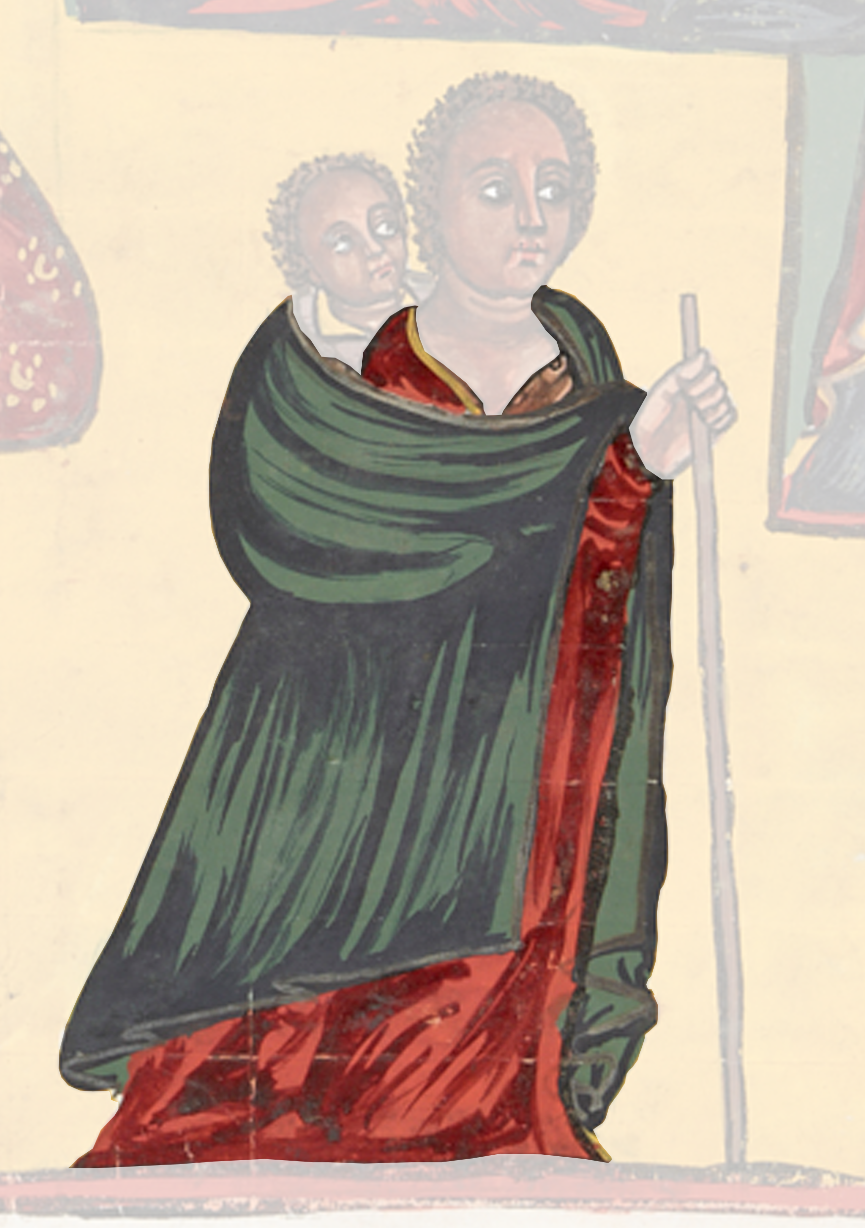 Painting Of A Woman Holding A Stick