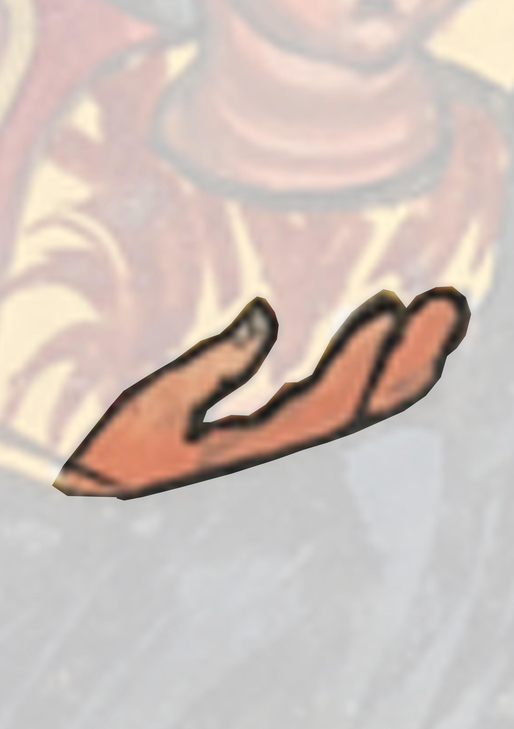 Hand With A Red And Yellow Design On It