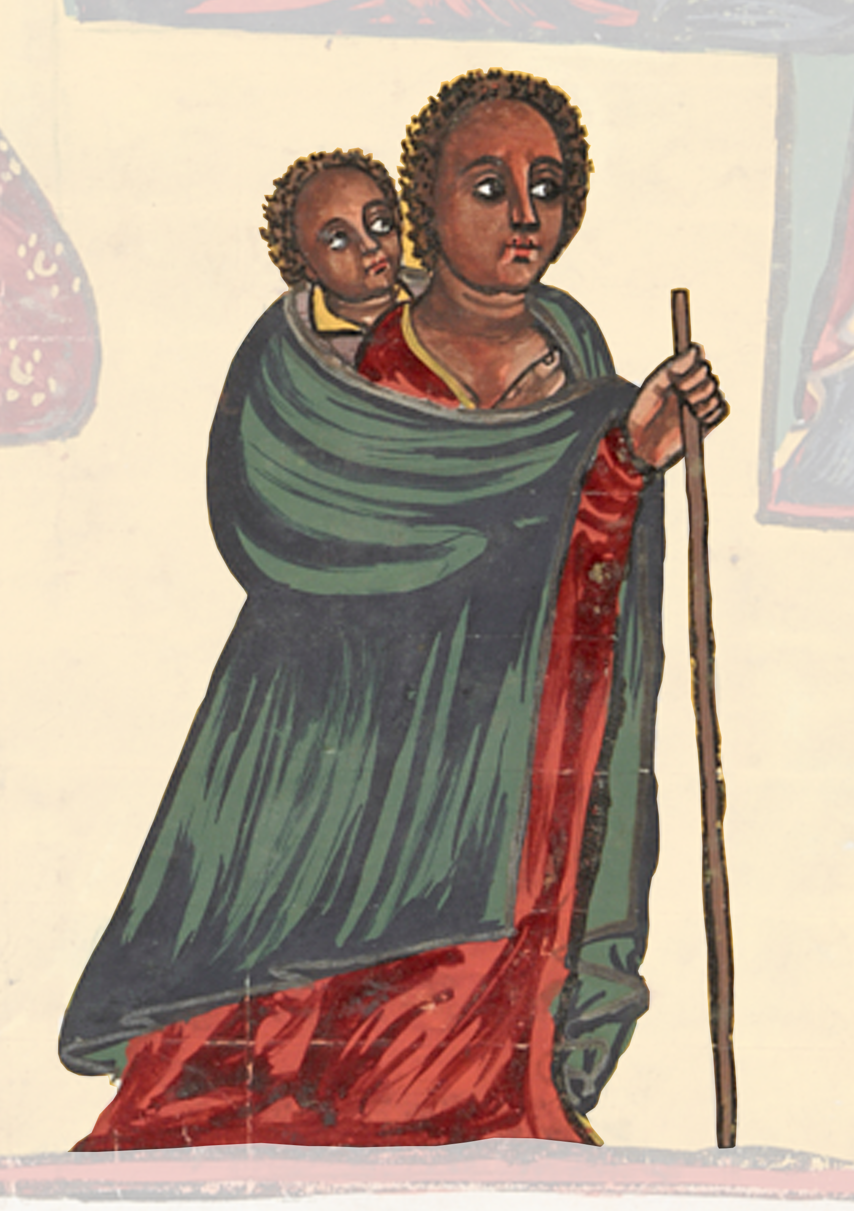 Painting Of A Woman Holding A Stick