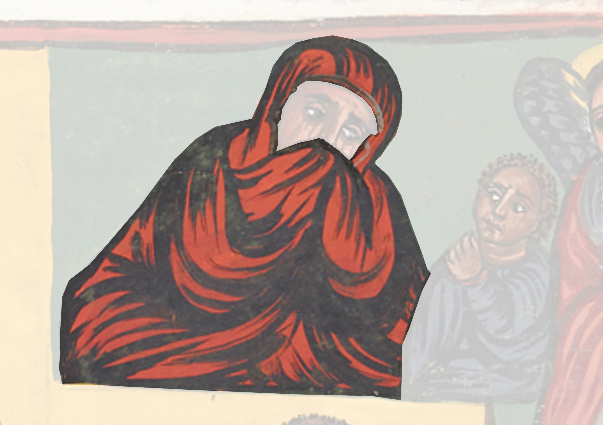 Painting Of A Woman In A Red Veil