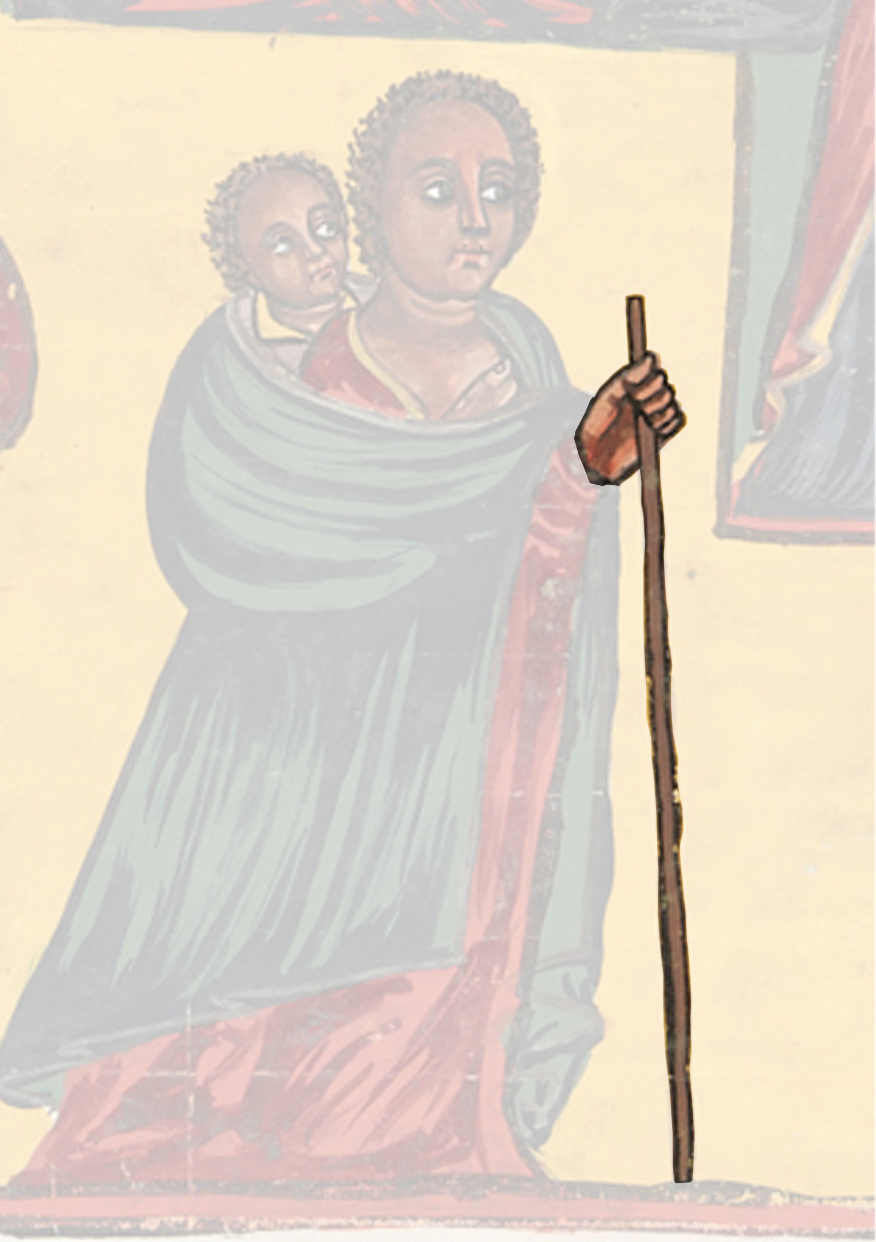 Painting Of A Woman Holding A Stick