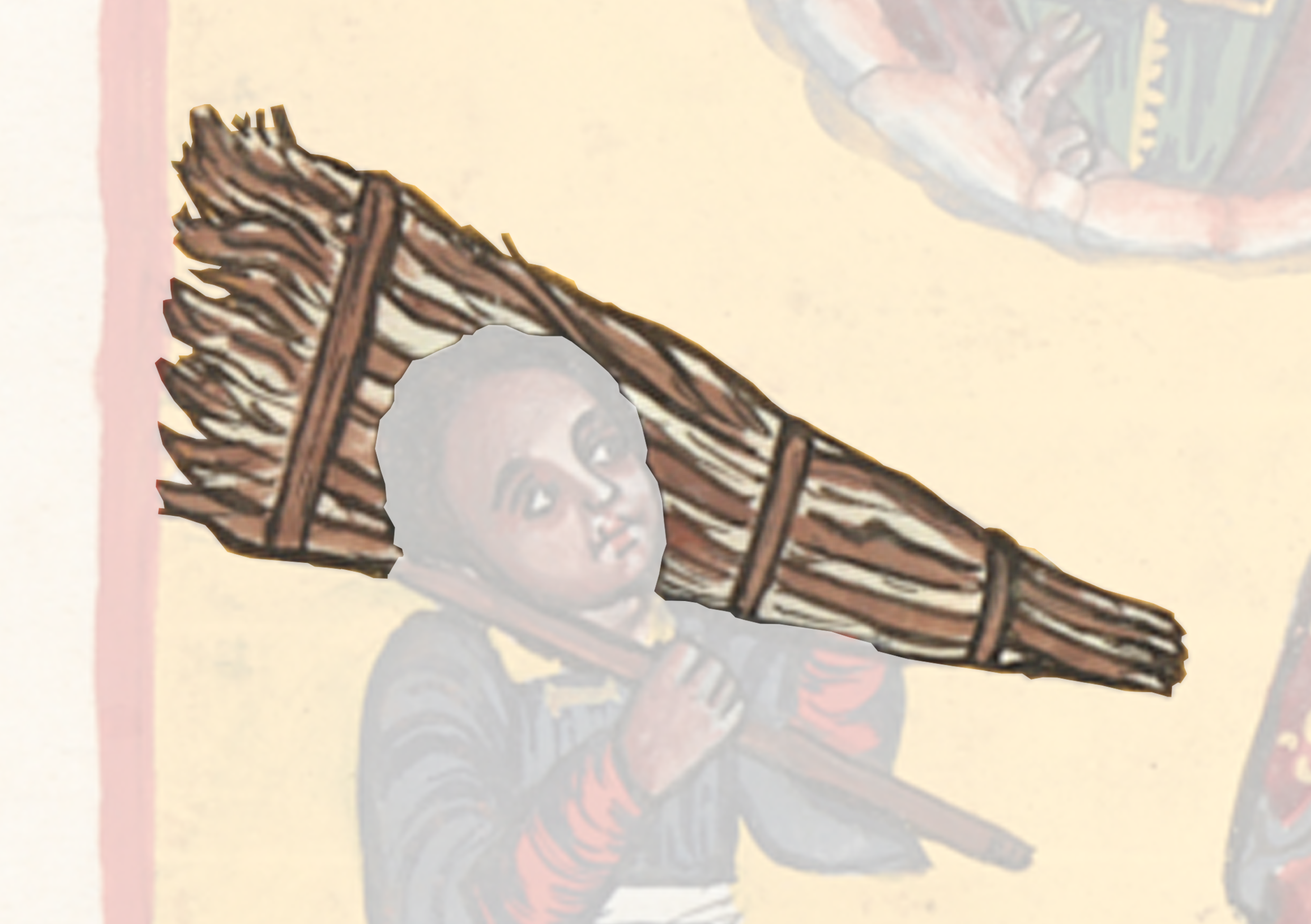 Drawing Of A Man Holding A Large Piece Of Chocolate