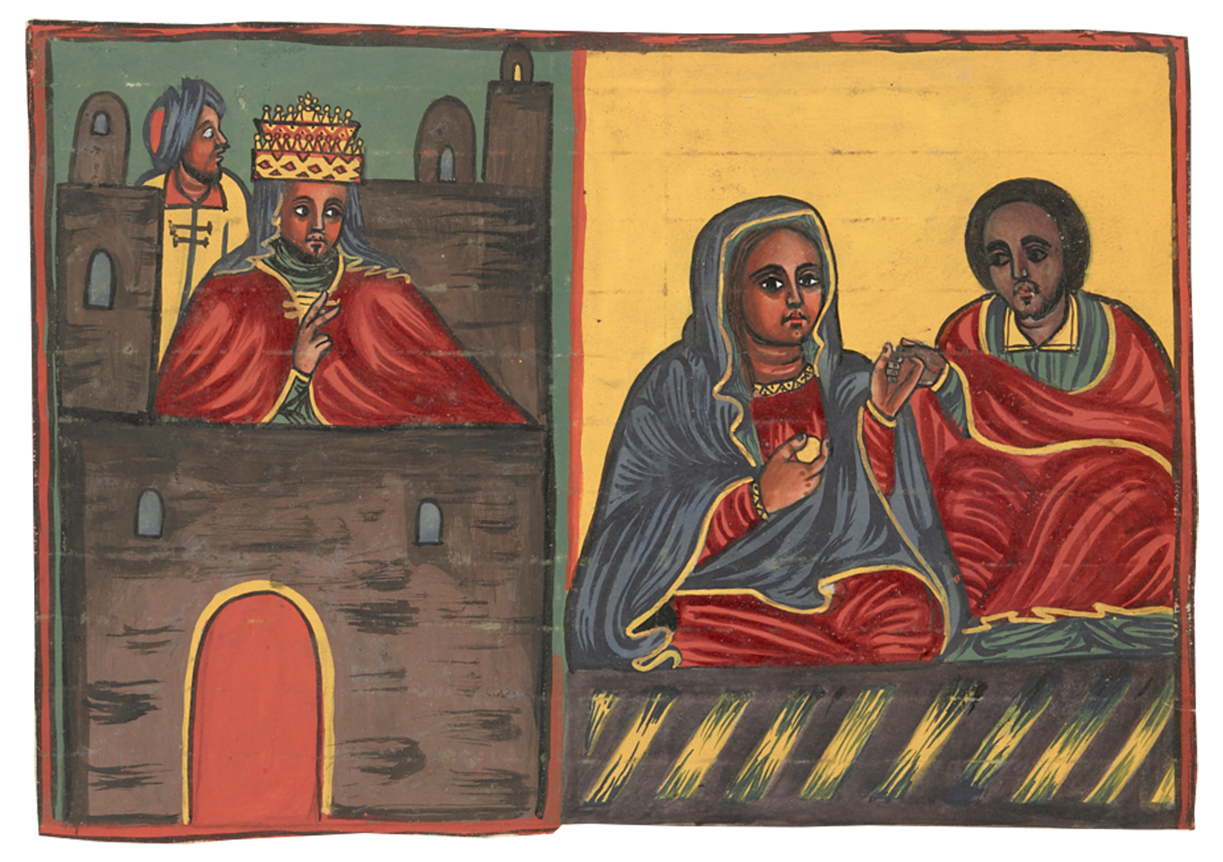 Painting Of Three Women Sitting On A Bench