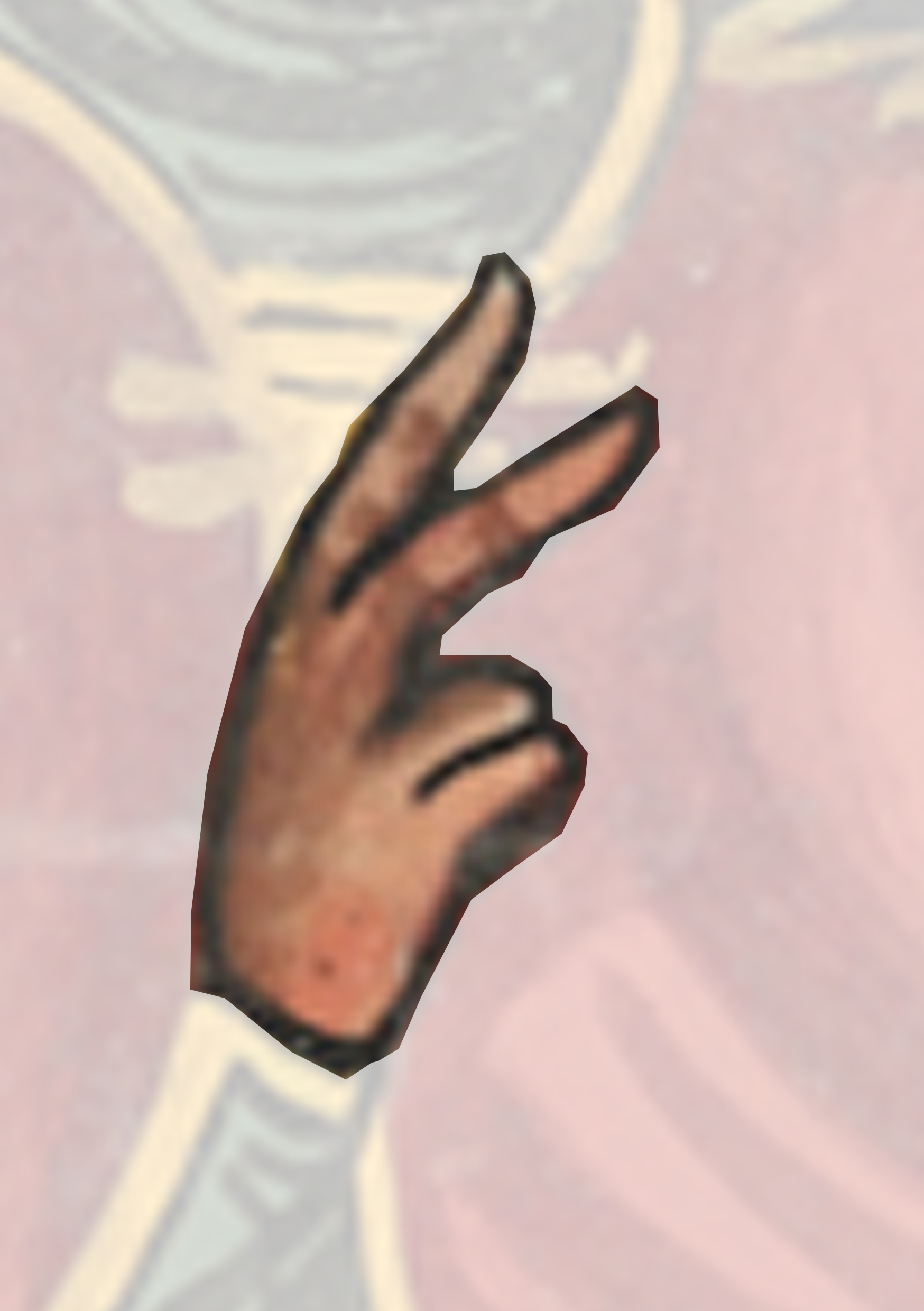 Hand Is Shown In The Middle Of A Painting