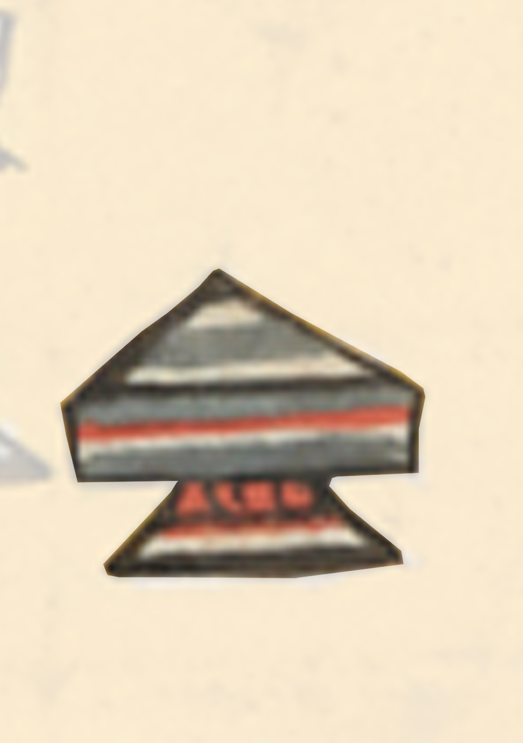 Small Red And White Object With A Black And White Stripe