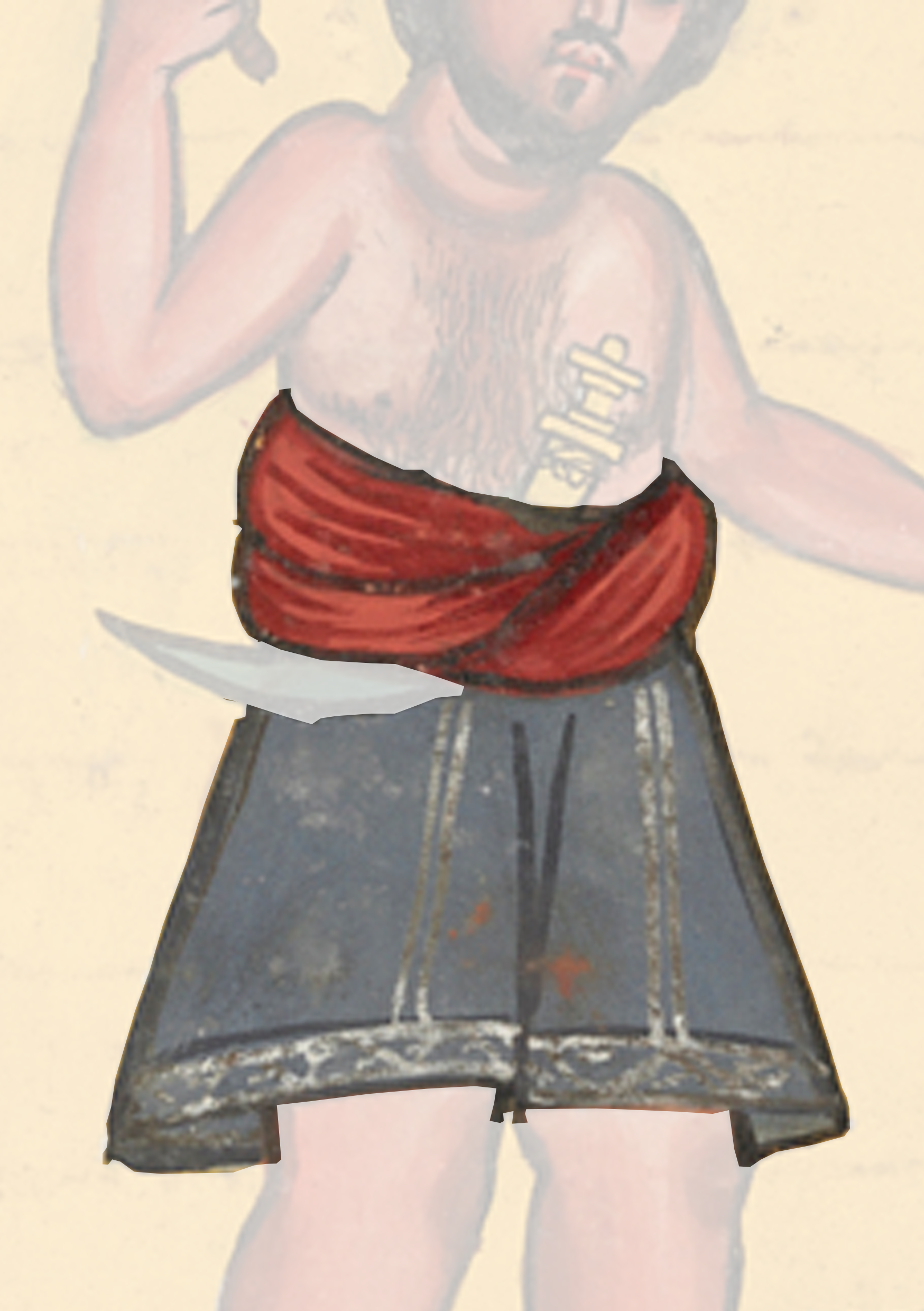 Painting Of A Man With A Knife And A Red Scarf