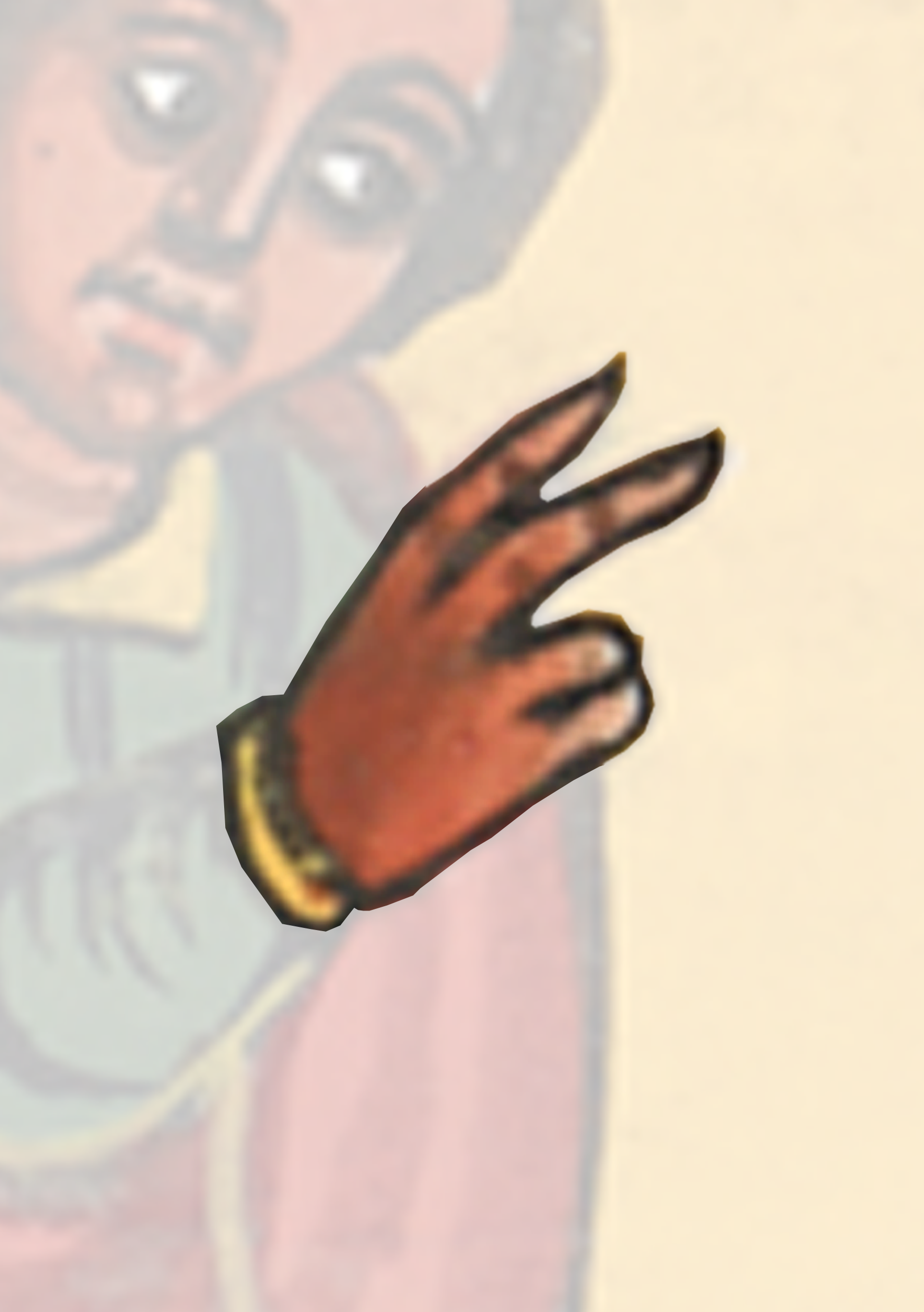 Drawing Of A Person With A Hand On His Chest