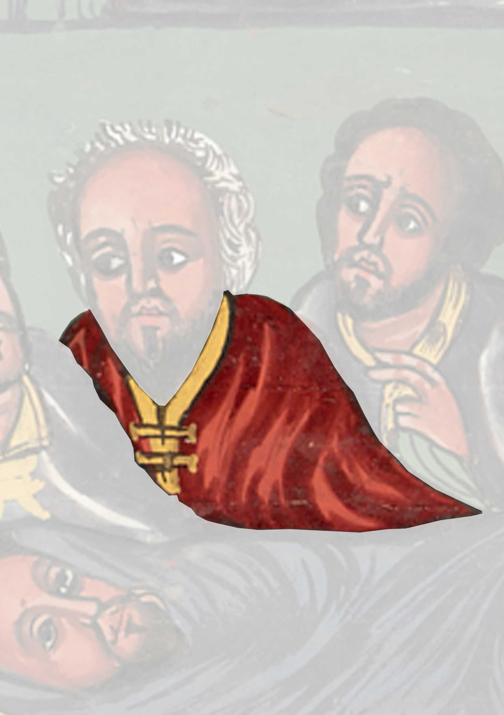 Painting Of A Man With A Beard And A Woman With A Red Dress