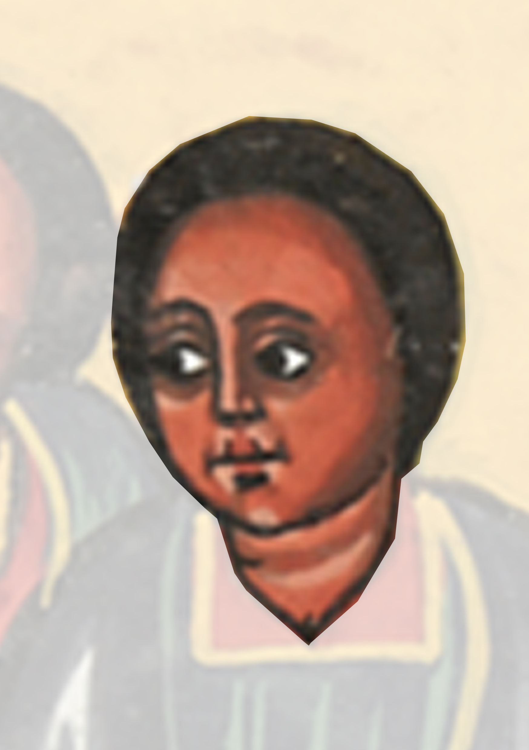 Painting Of A Woman With A Man In The Background