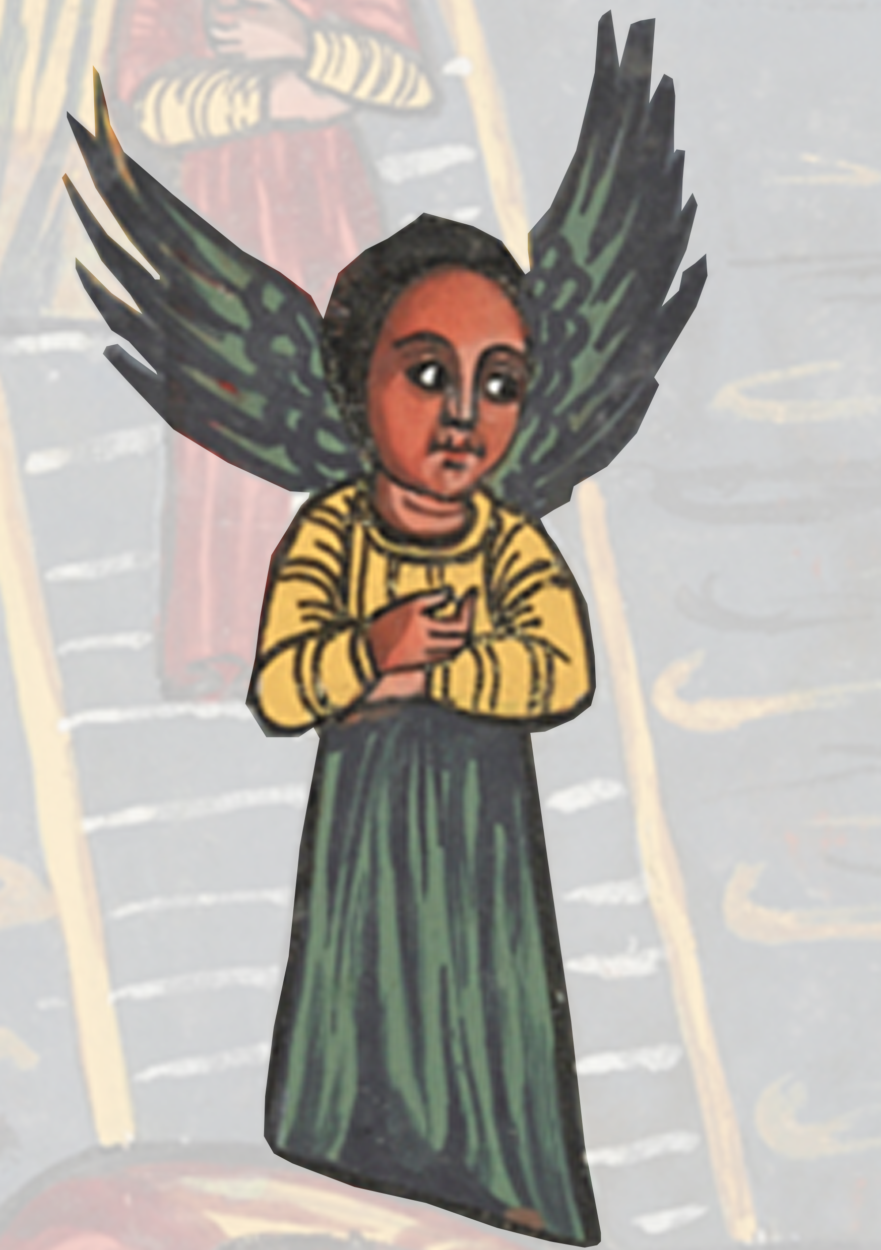Painting Of An Angel With A Cross