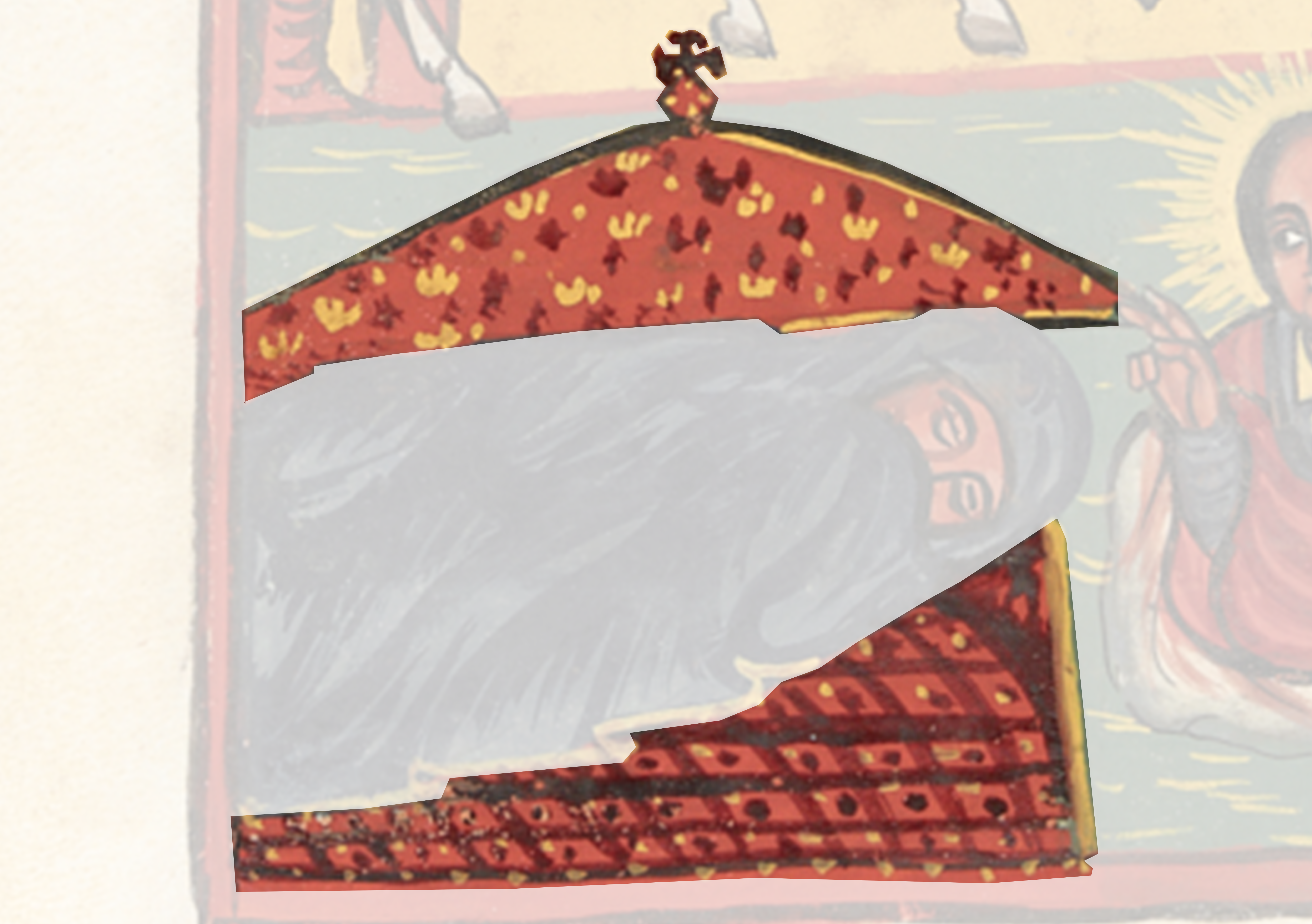 Painting Of A Bird On A Red And Yellow Background