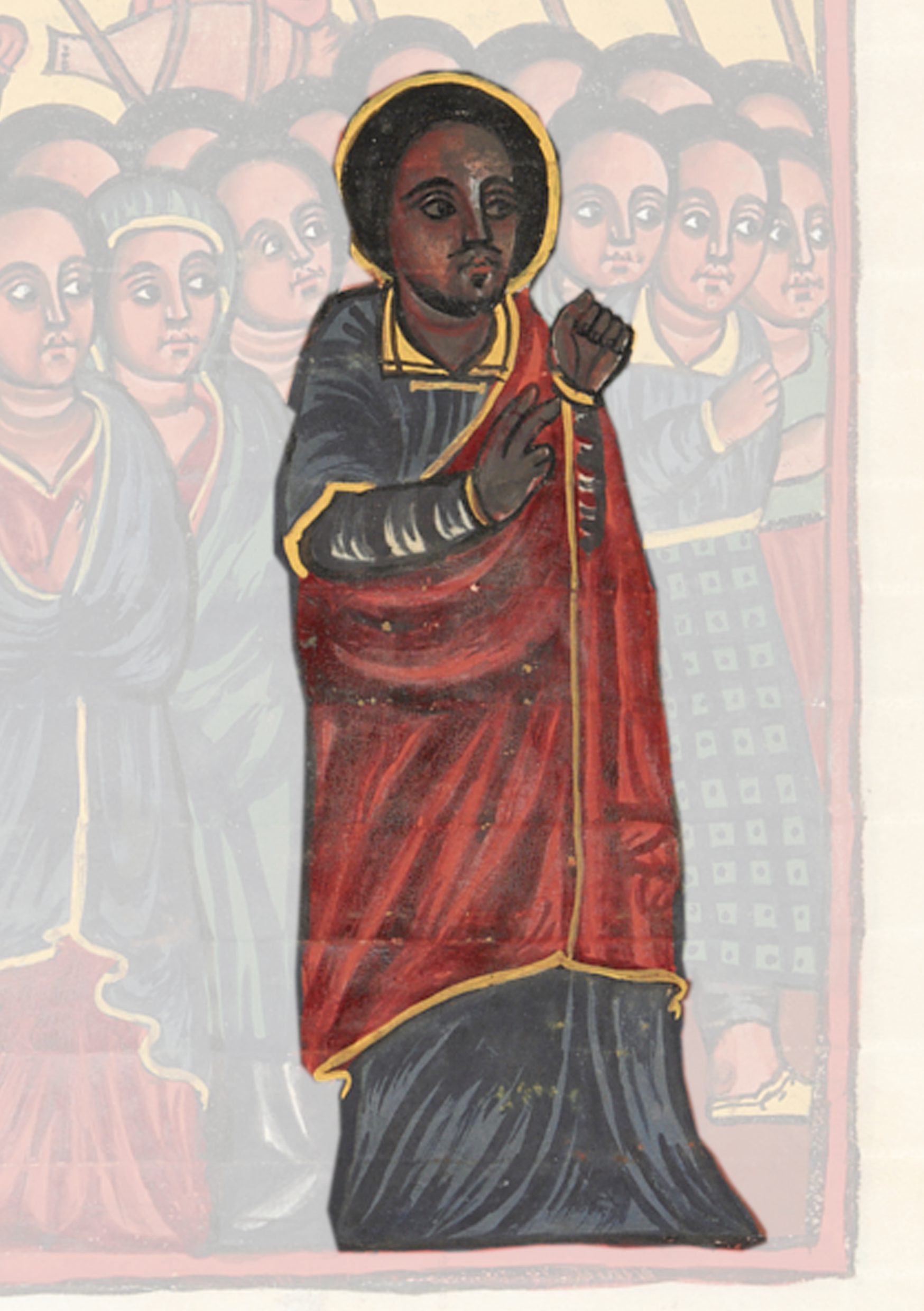 Painting Of A Woman Holding A Cross