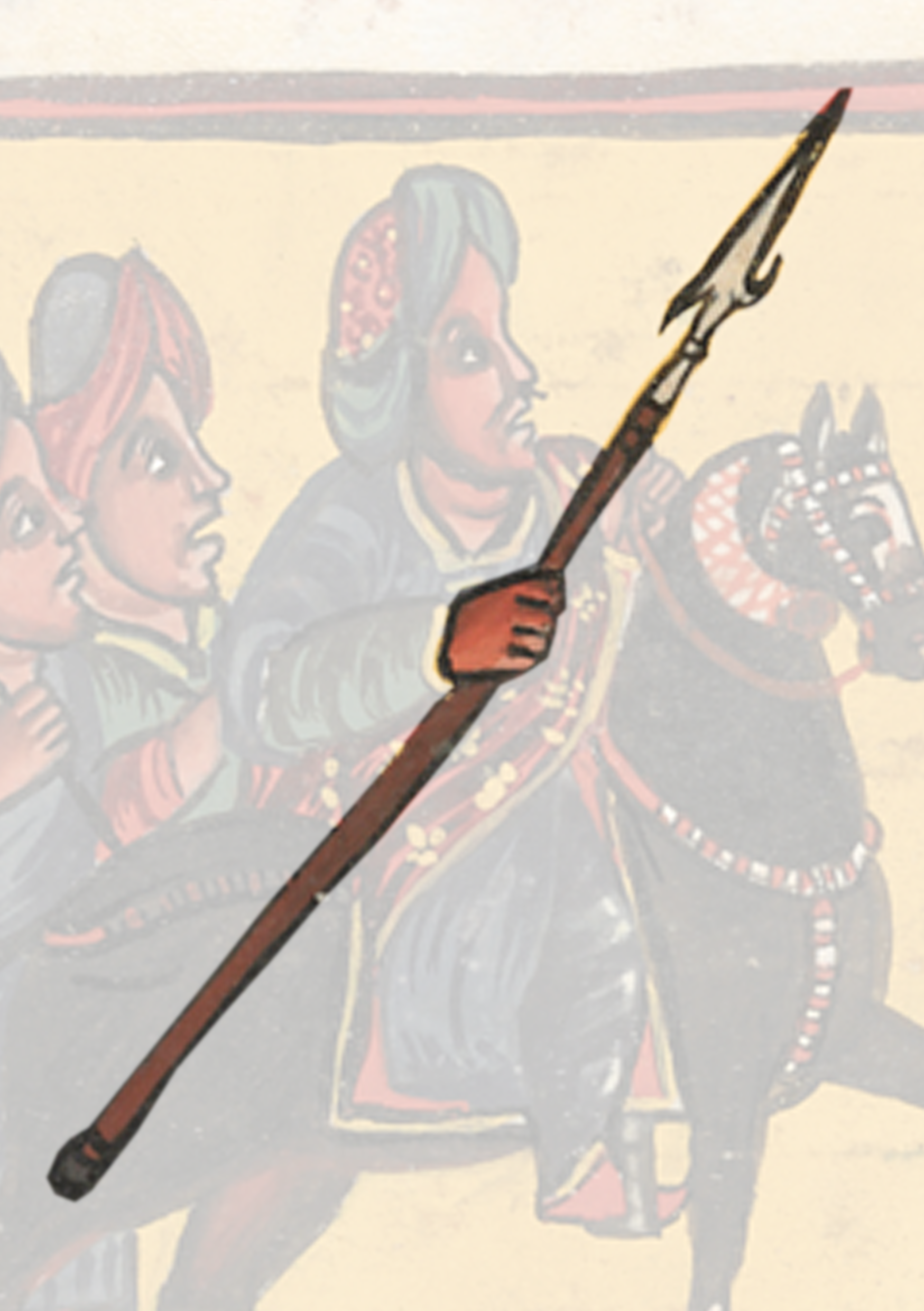 Painting Of A Man On A Horse With A Spear