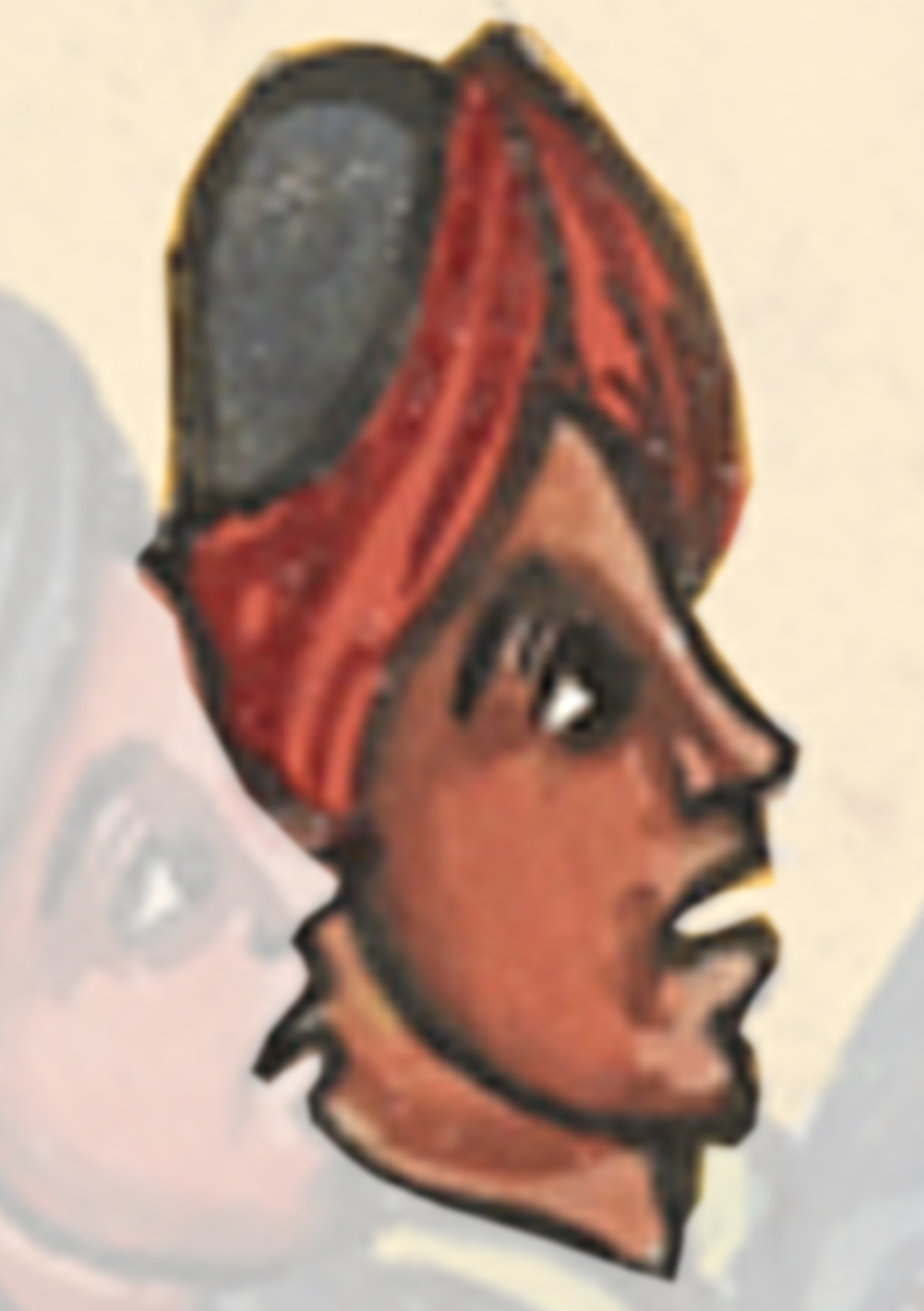 Painting Of A Man With A Red Banda