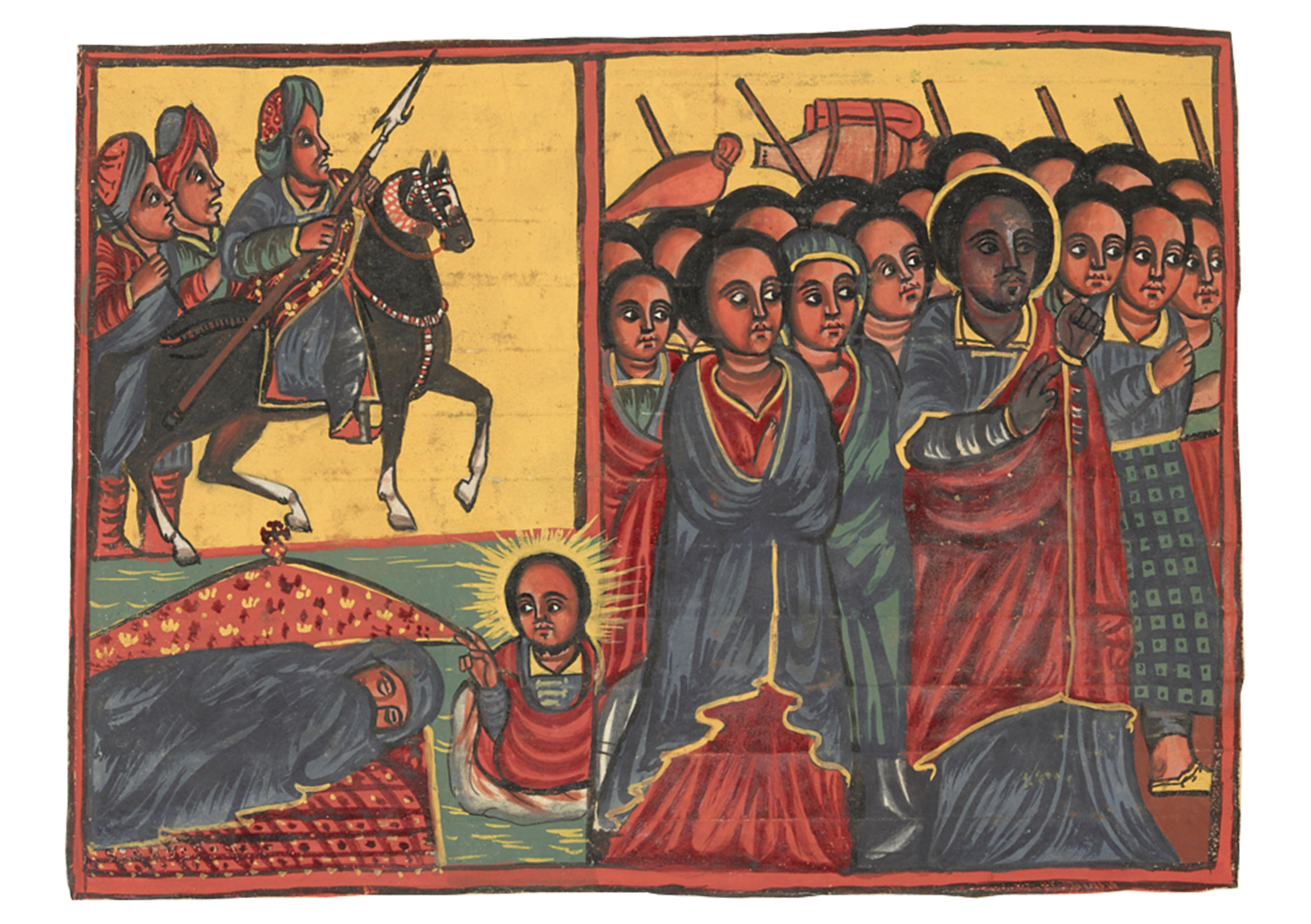 Painting Of A Group Of People Riding Horses