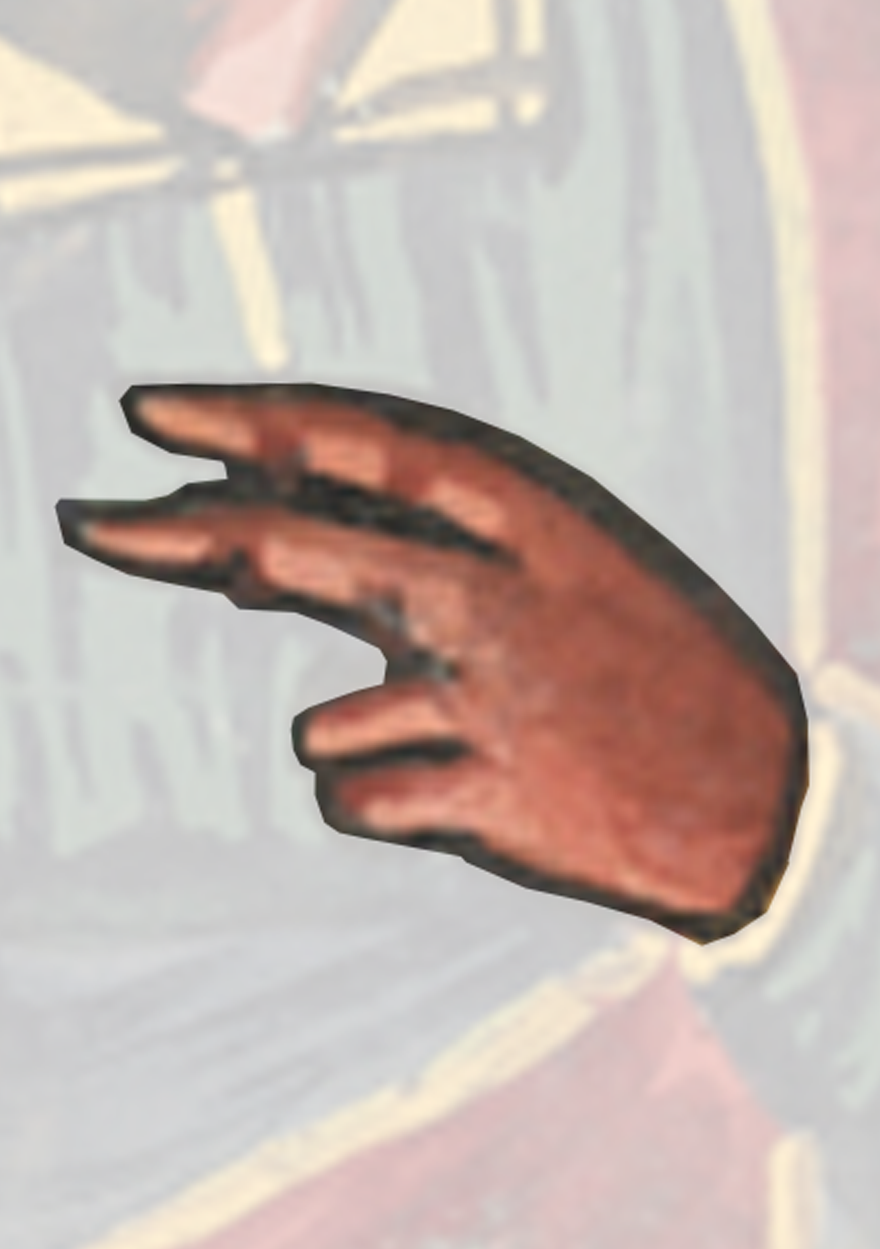 Hand Is Shown In The Middle Of A Painting