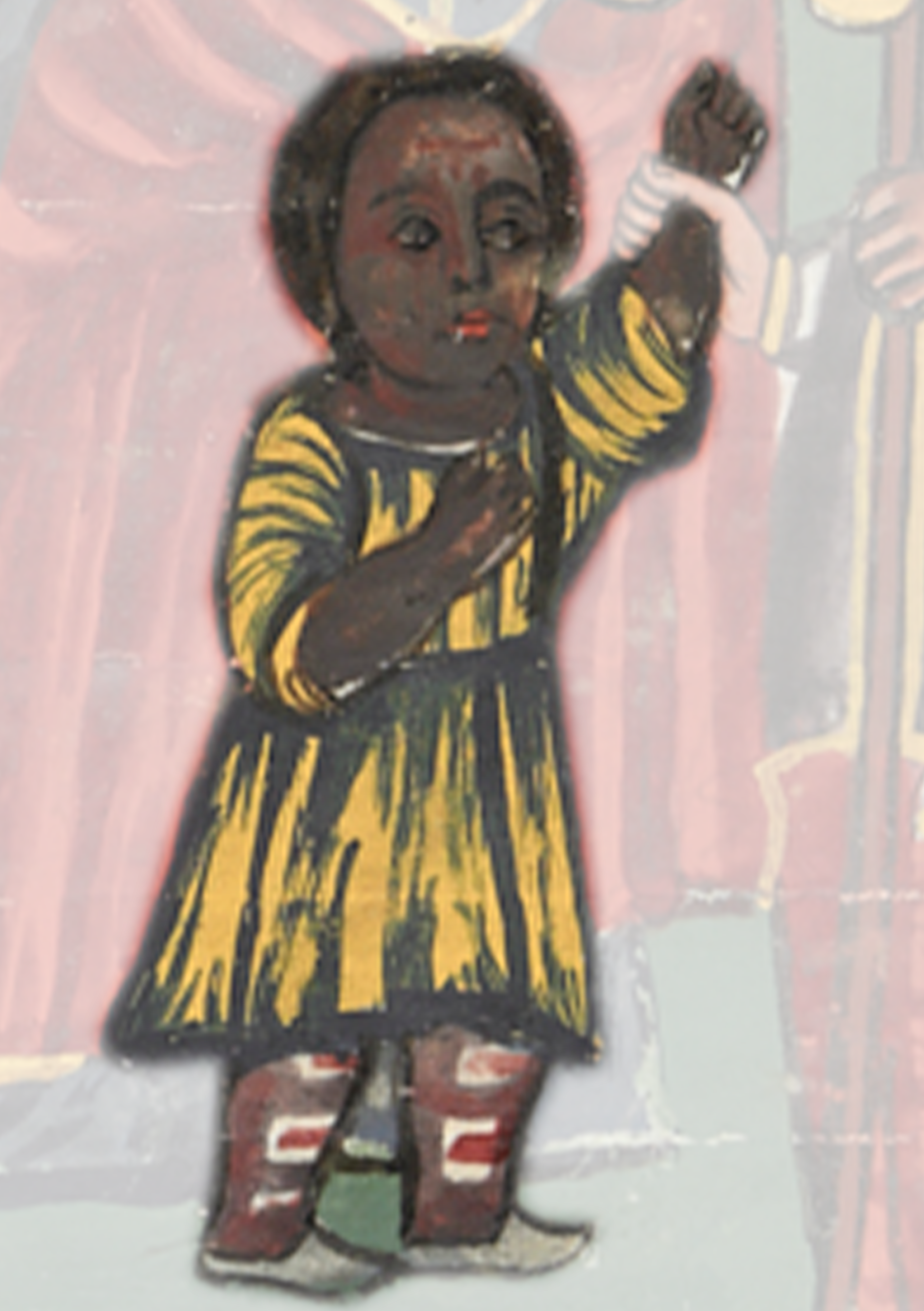 Painting Of A Child With A Hand Up