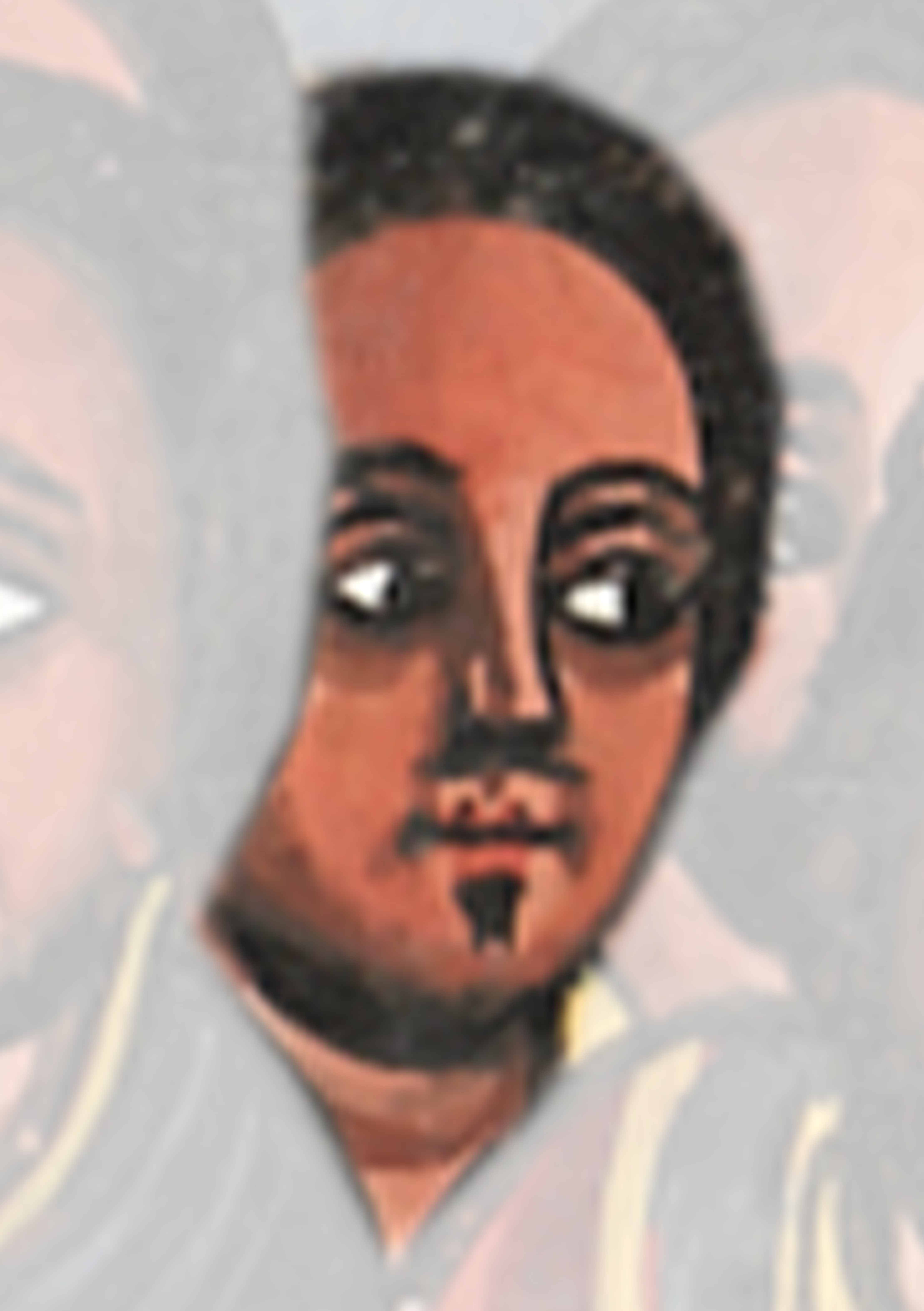 Drawing Of Two People With One Looking At The Camera